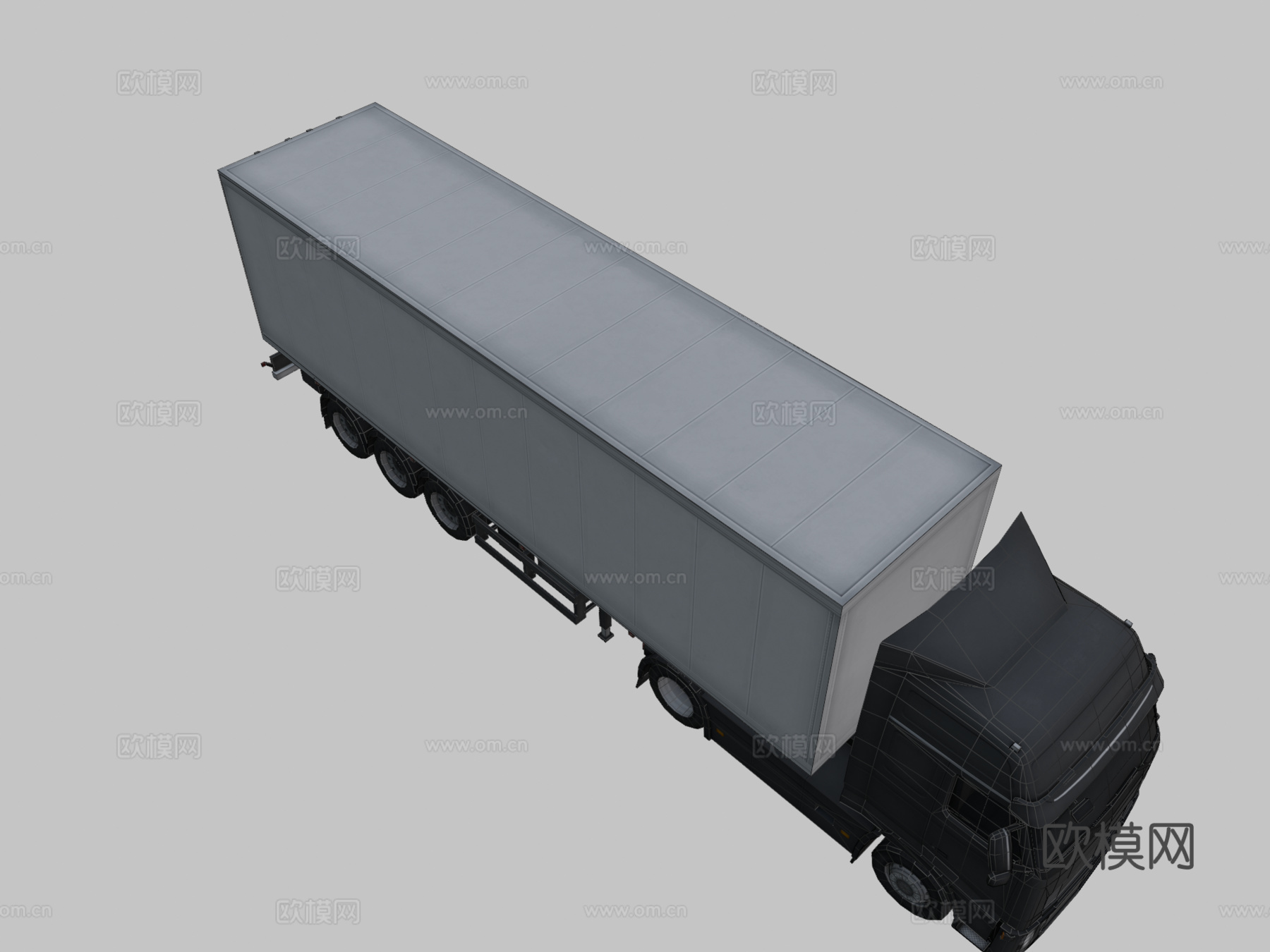 带拖车的大卡车su模型