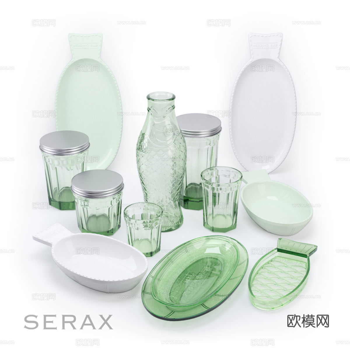 Fish &amp; Fish餐具套装3d模型