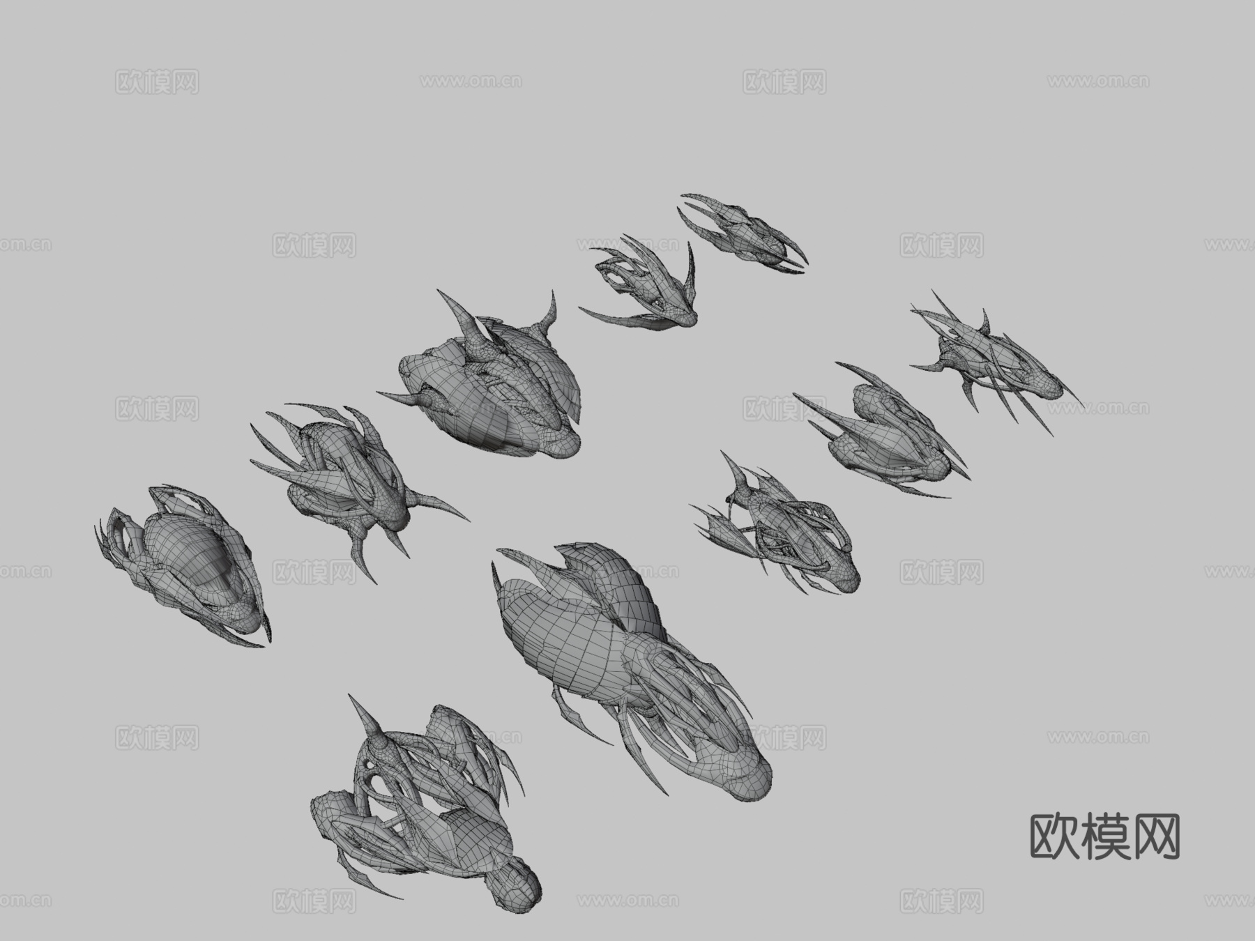 太空船建造者7异形主题su模型