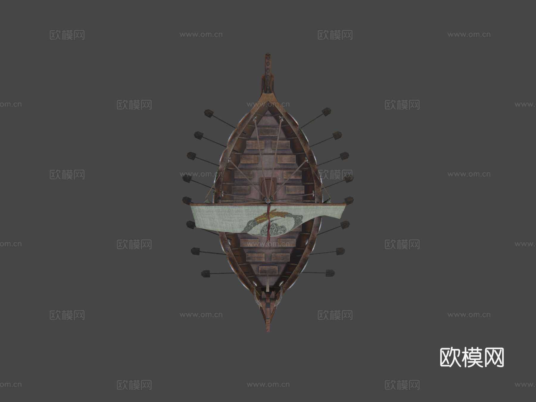 风格化 维京船su模型