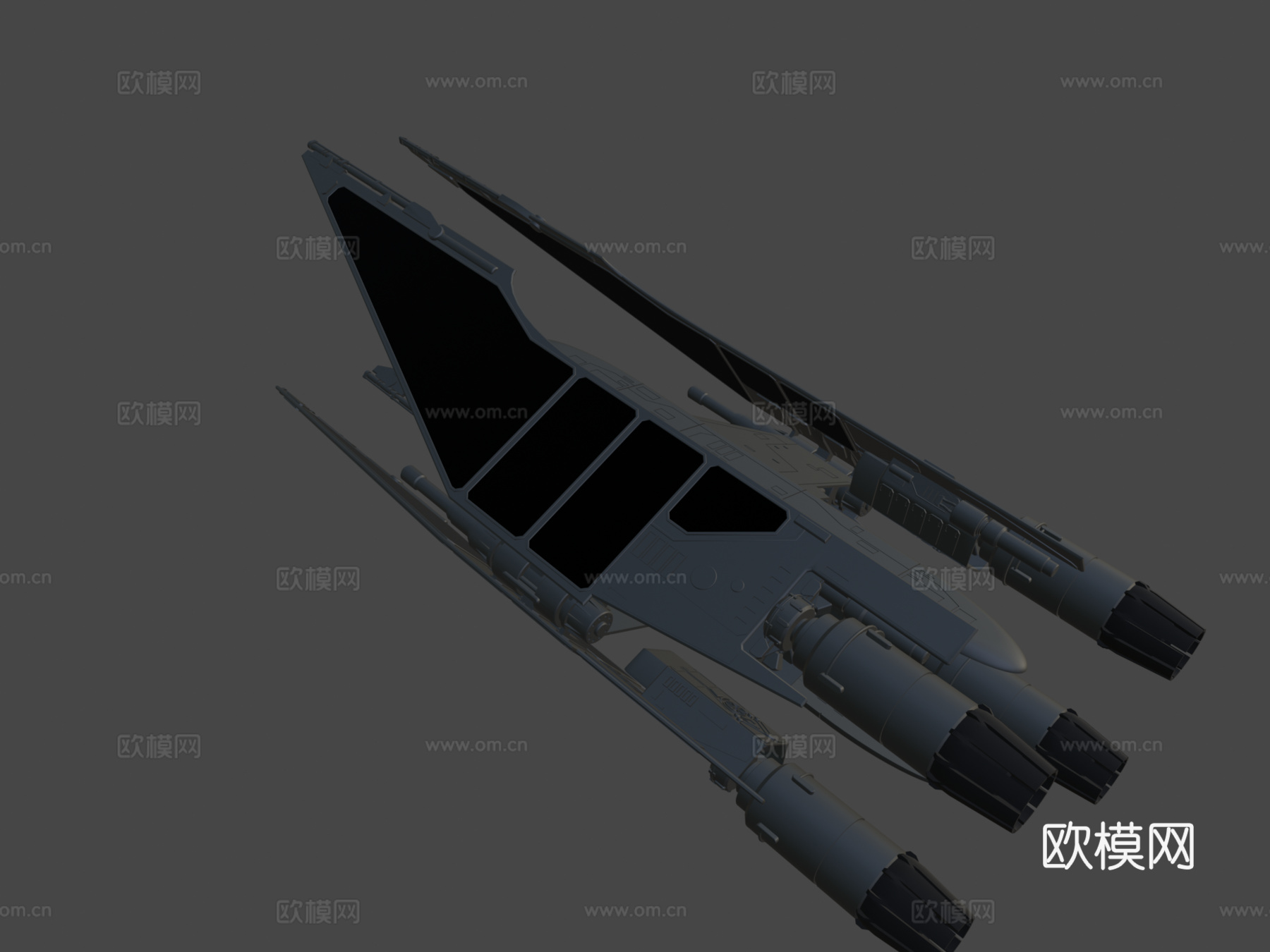 四台离子发动机战斗机su模型