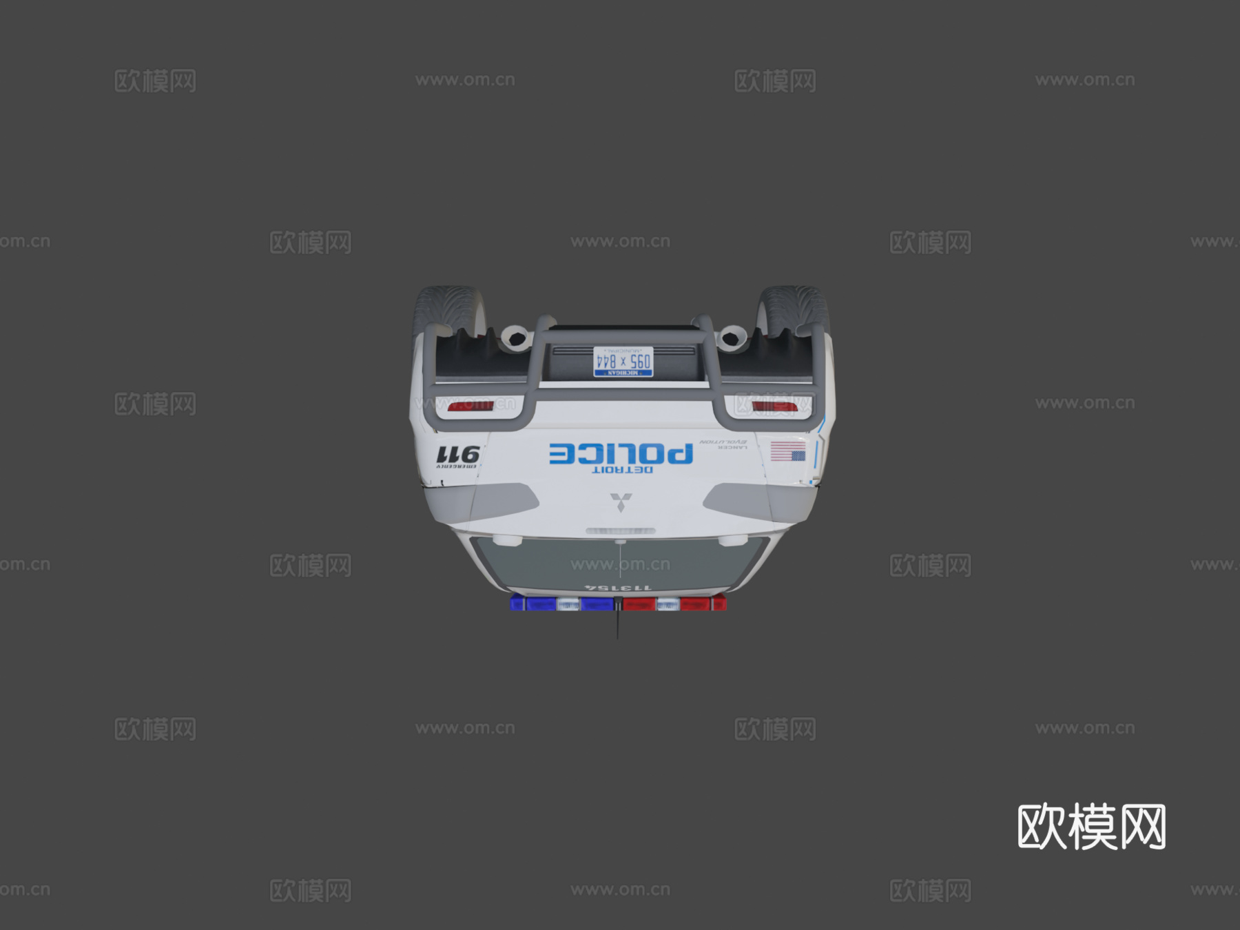 三菱蓝瑟Evolution底特律警车su模型