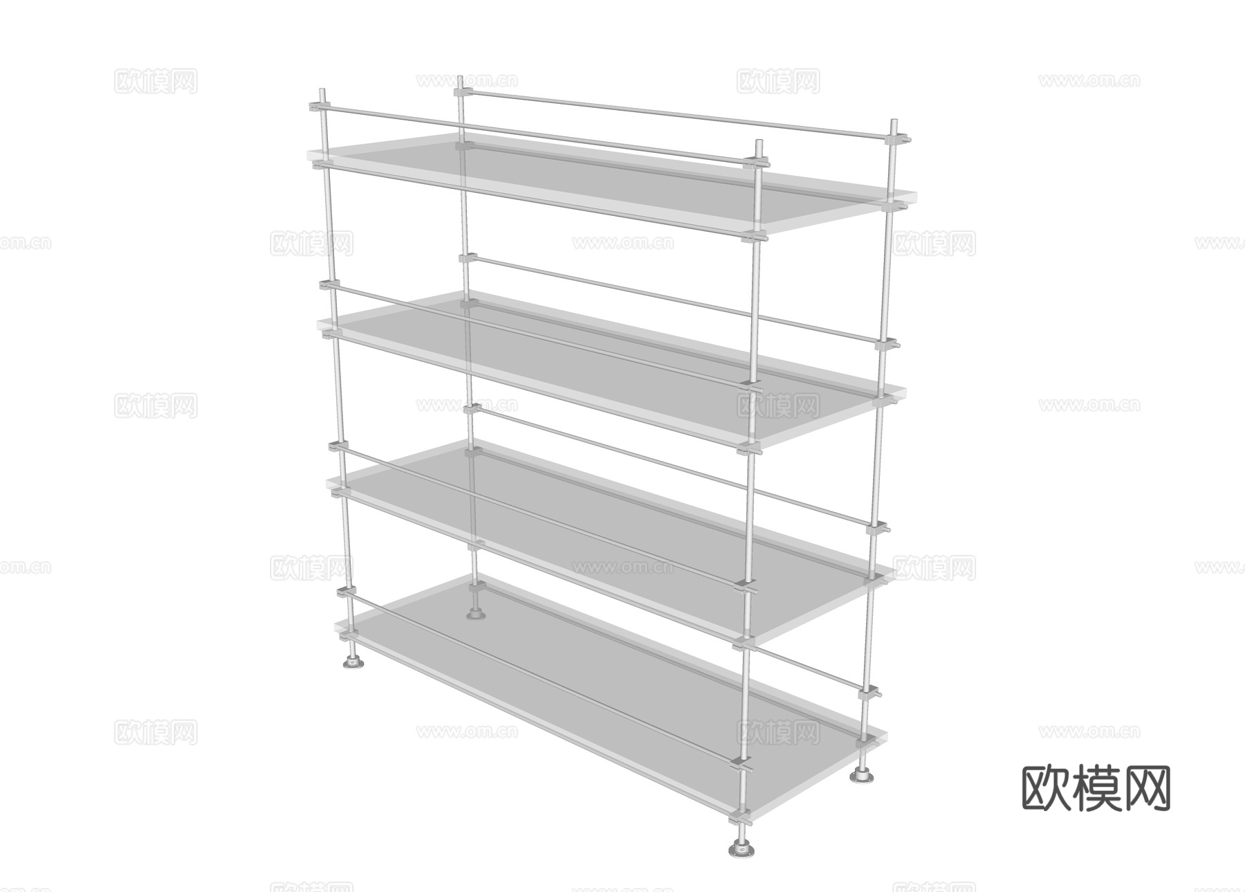 光轴书架 光轴置物架 不锈钢置物架 现代置物架 不锈钢光轴书su模型