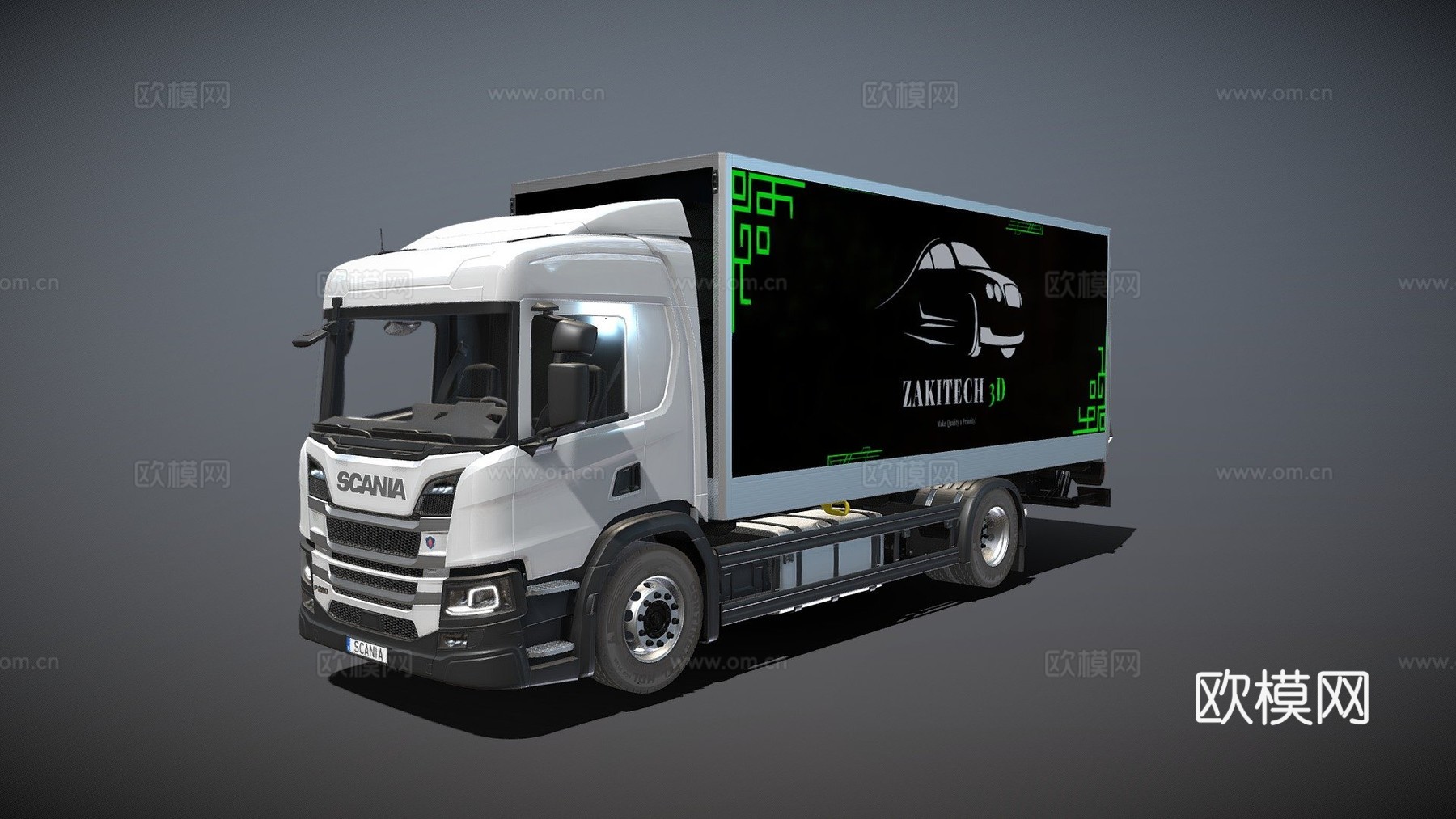 斯堪尼亚P系列带拖车全绑定su模型