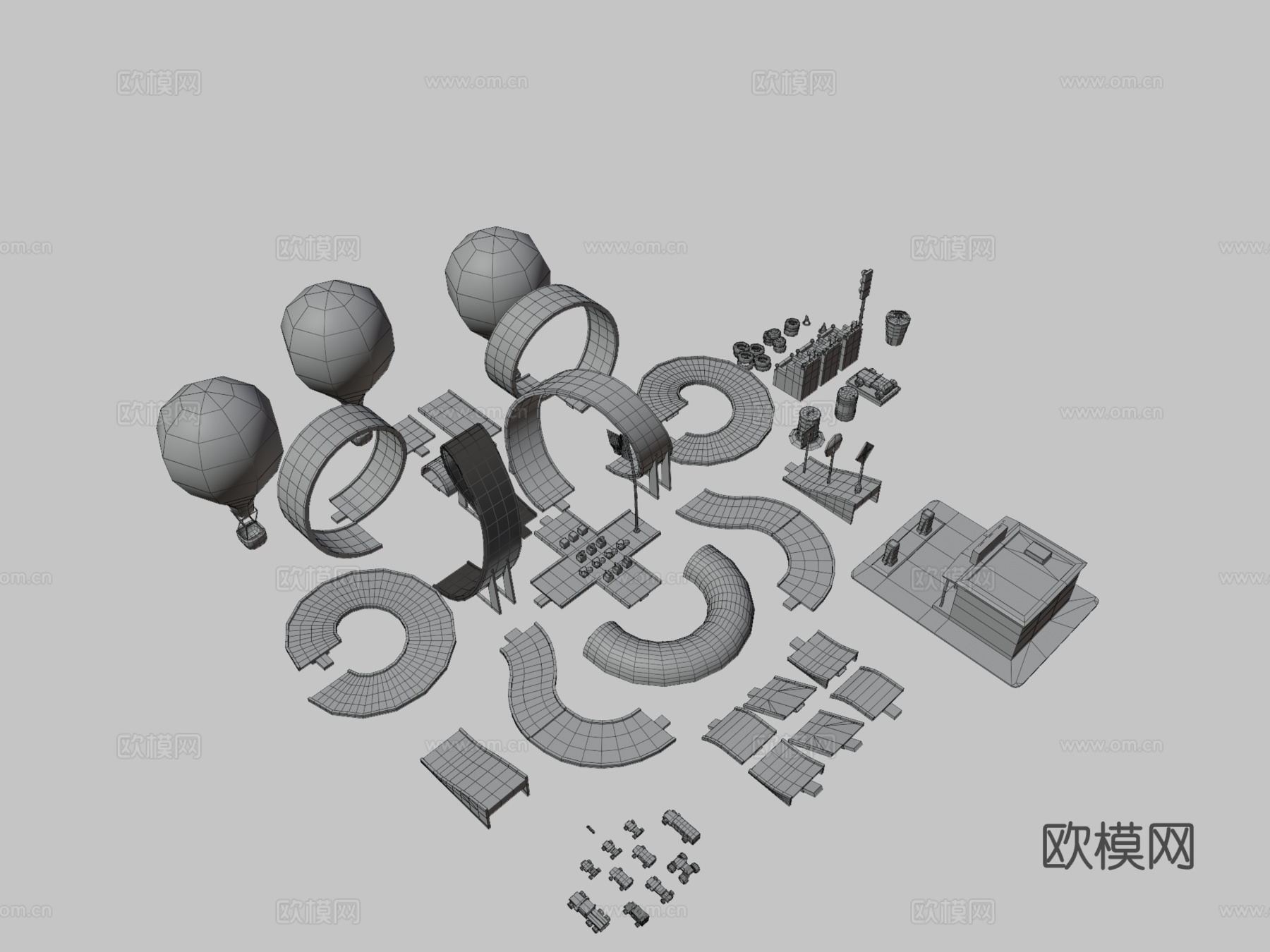 空闲赛车 完整包su模型