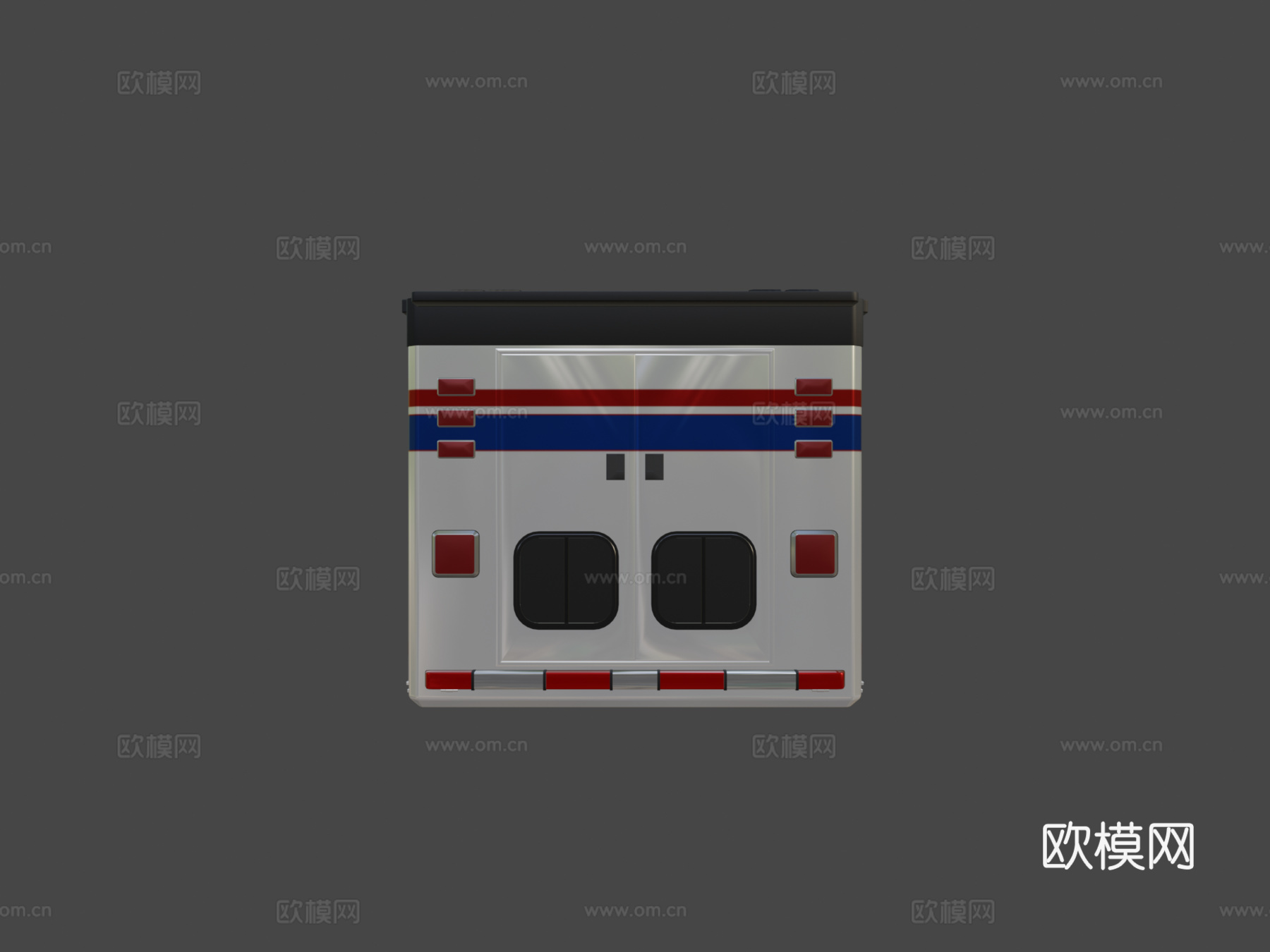 美国救护车低多边形su模型