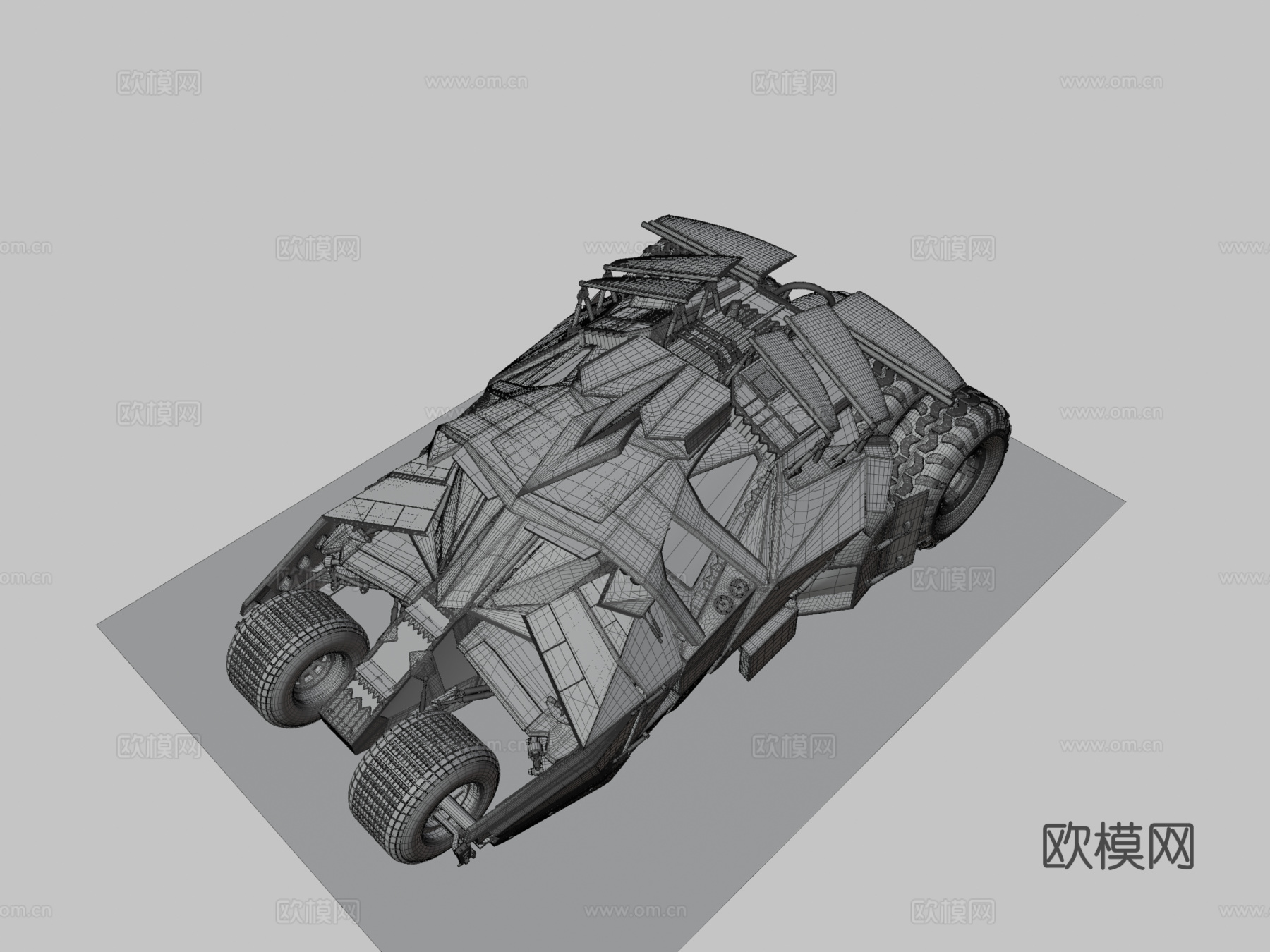 蝙蝠车翻滚者蝙蝠侠汽车su模型
