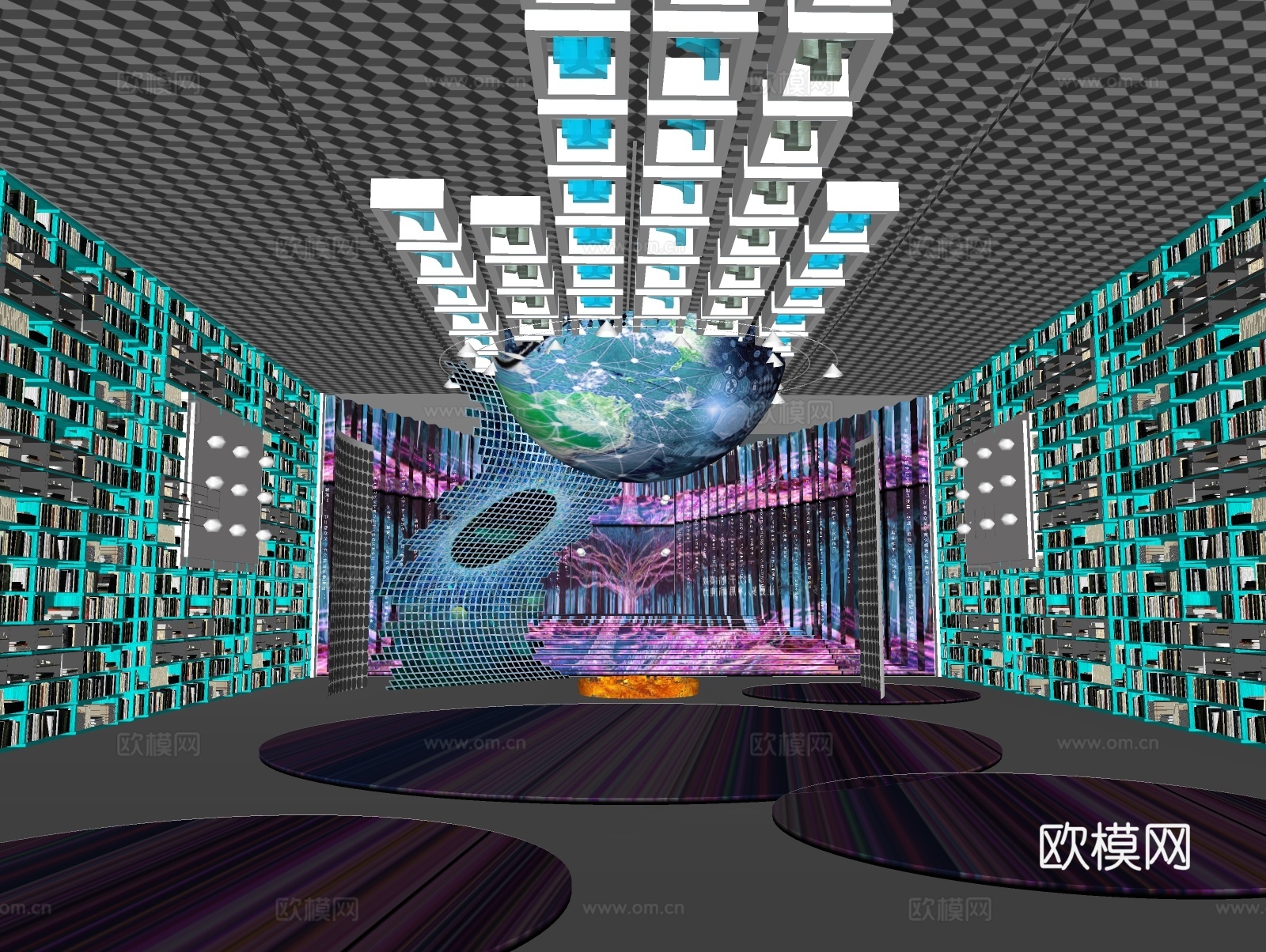 现代展厅科技展厅su模型