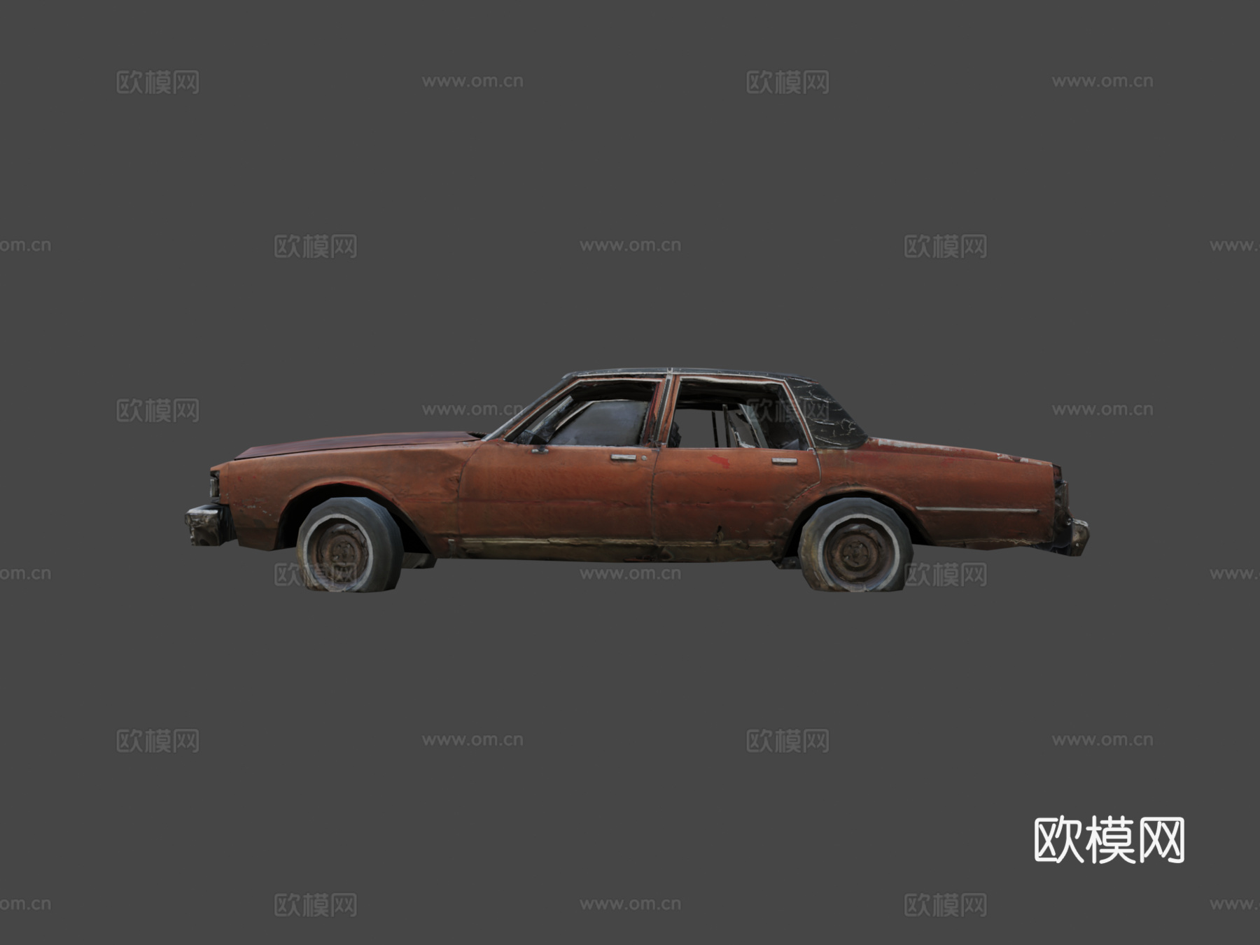 废弃80年代轿车su模型