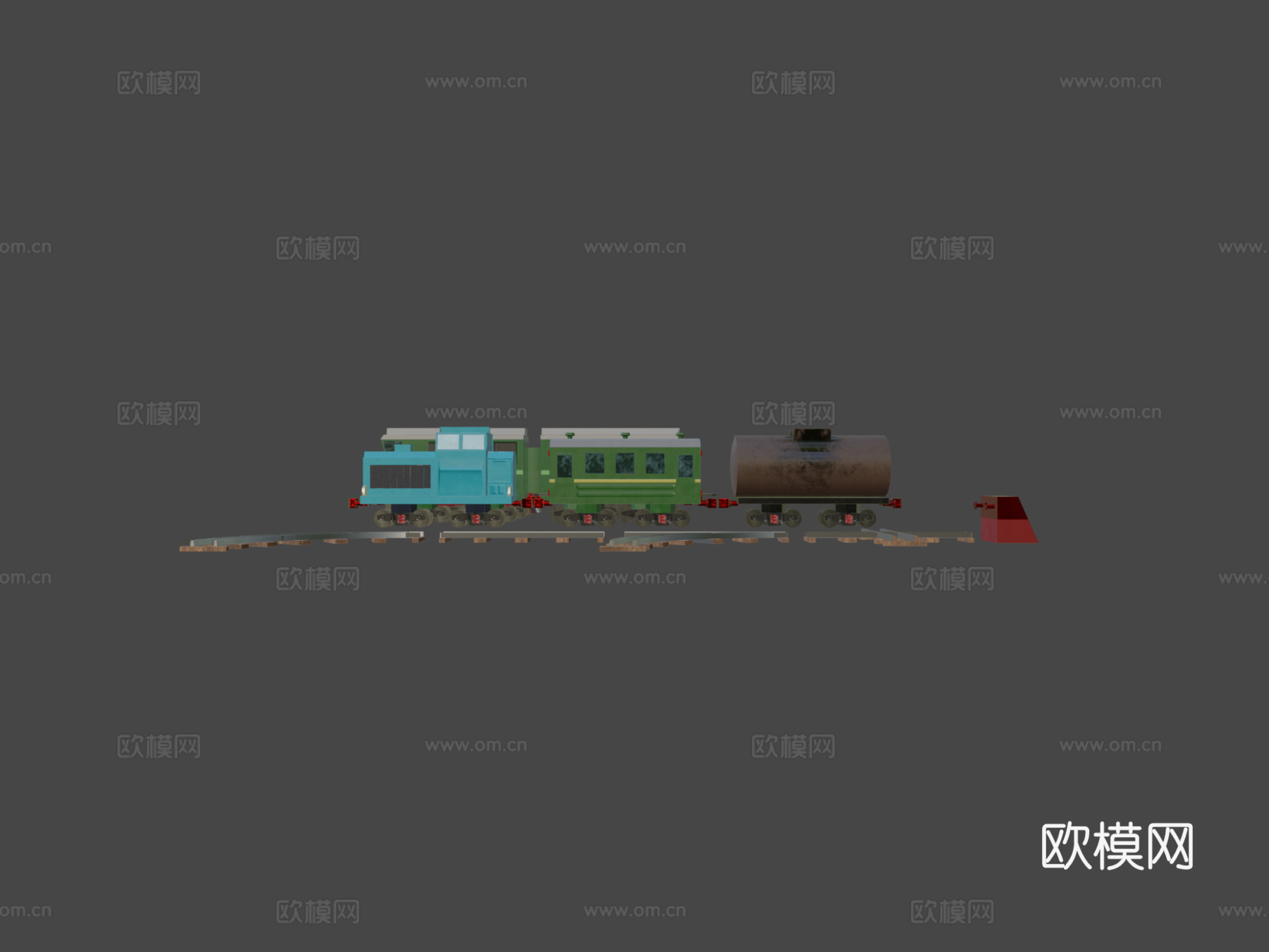 低多边形PBR铁路包su模型