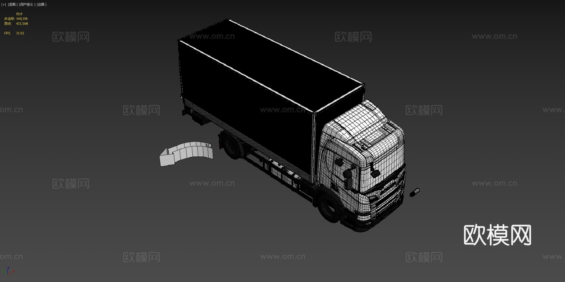 斯堪尼亚P系列带拖车全绑定su模型