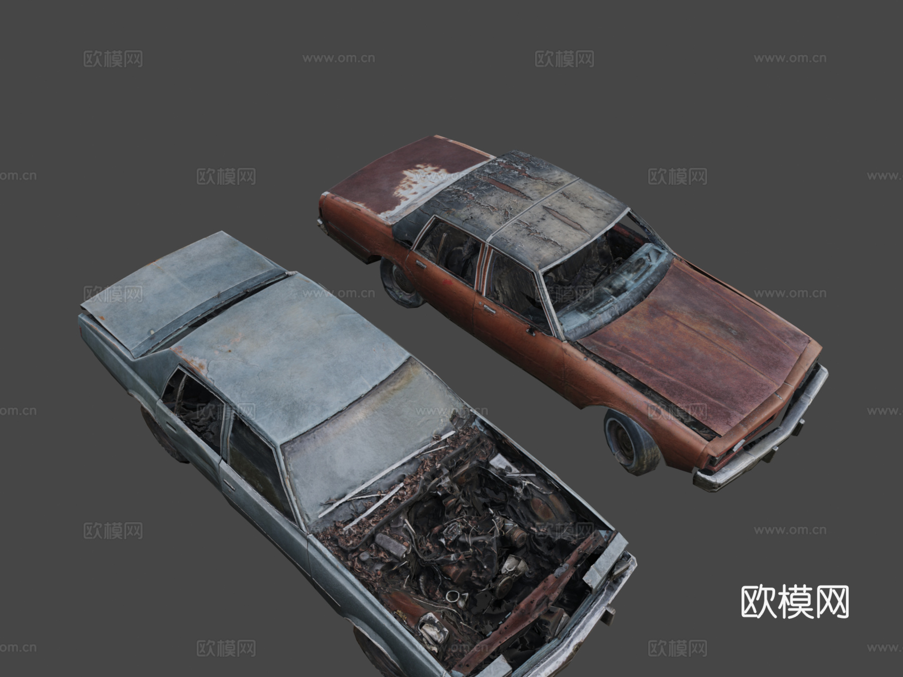 废弃80年代轿车su模型