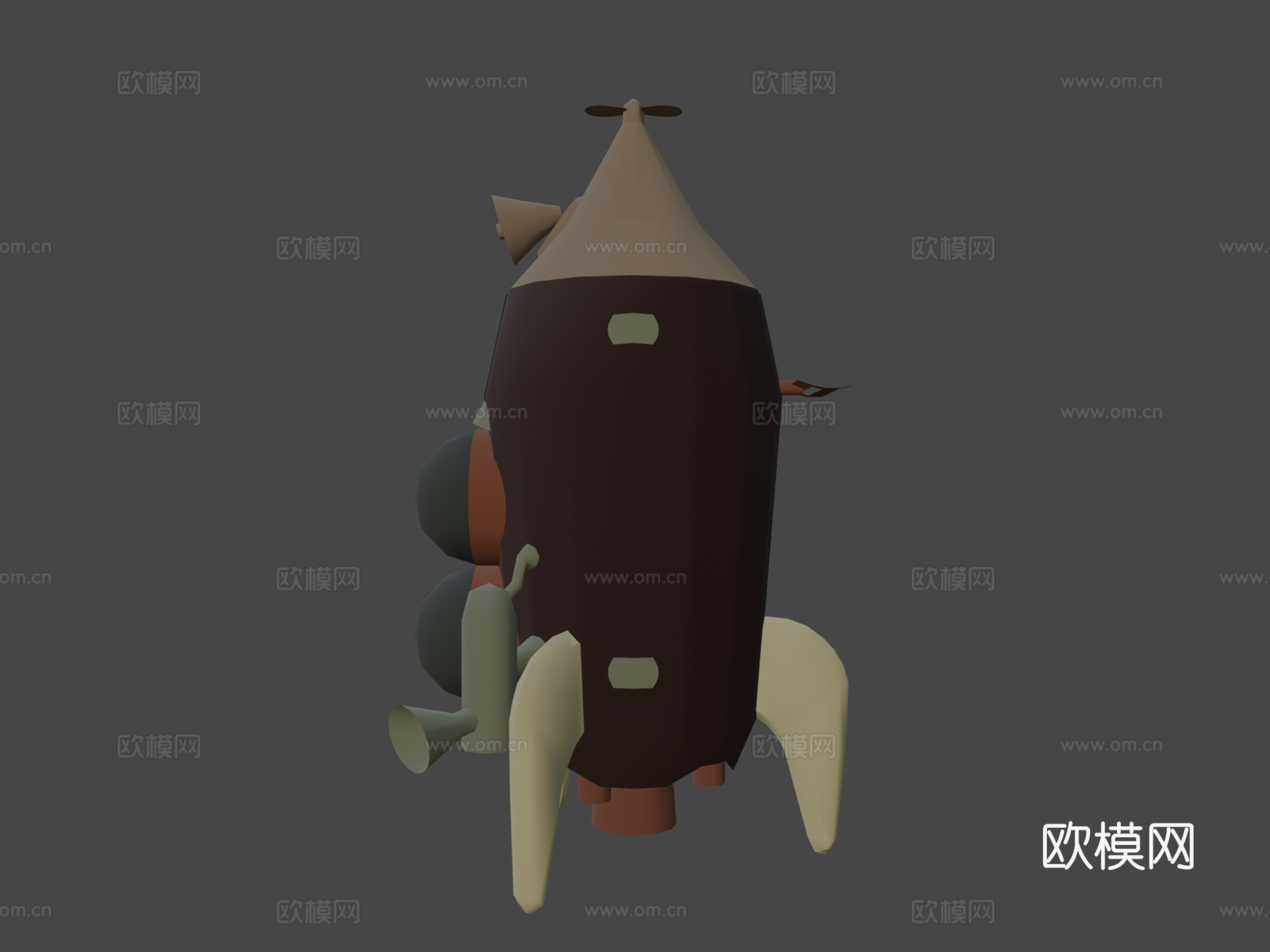 皮克敏 霍卡塔特飞船 纸模型su模型