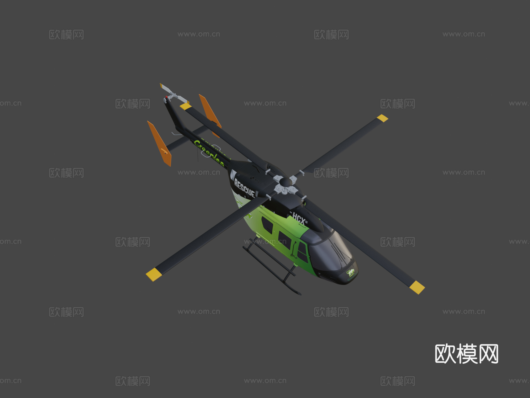 格林利救援直升机su模型