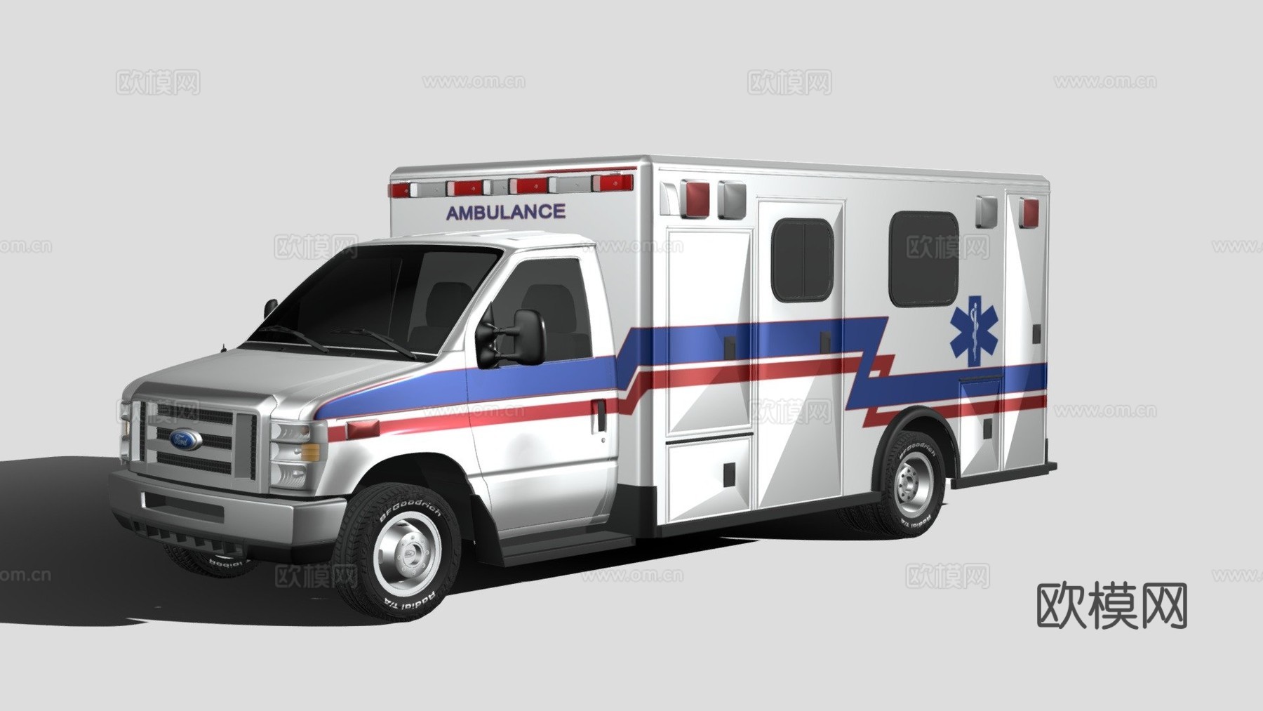 美国救护车低多边形su模型