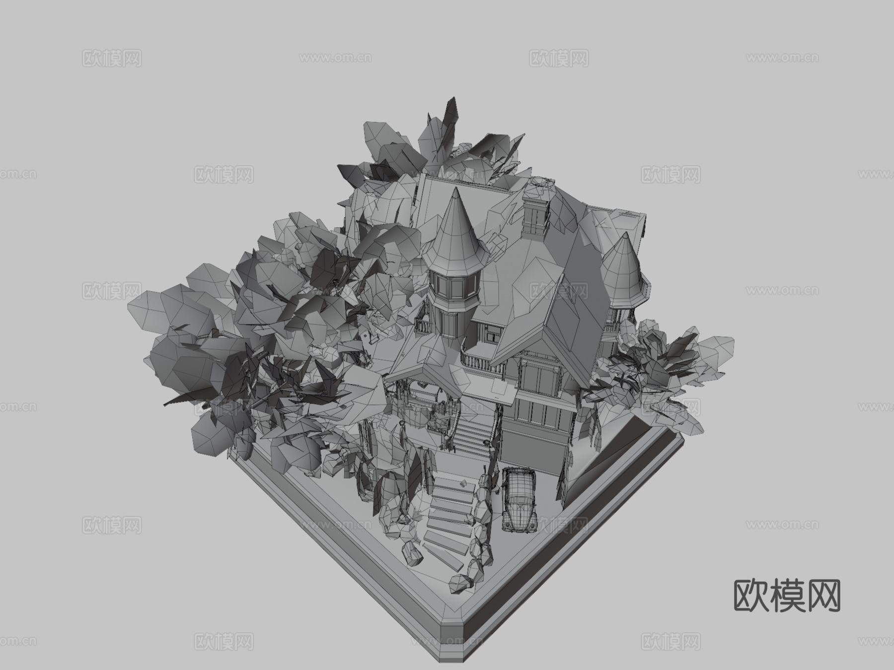 祖母花园立体模型DAE最终版su模型