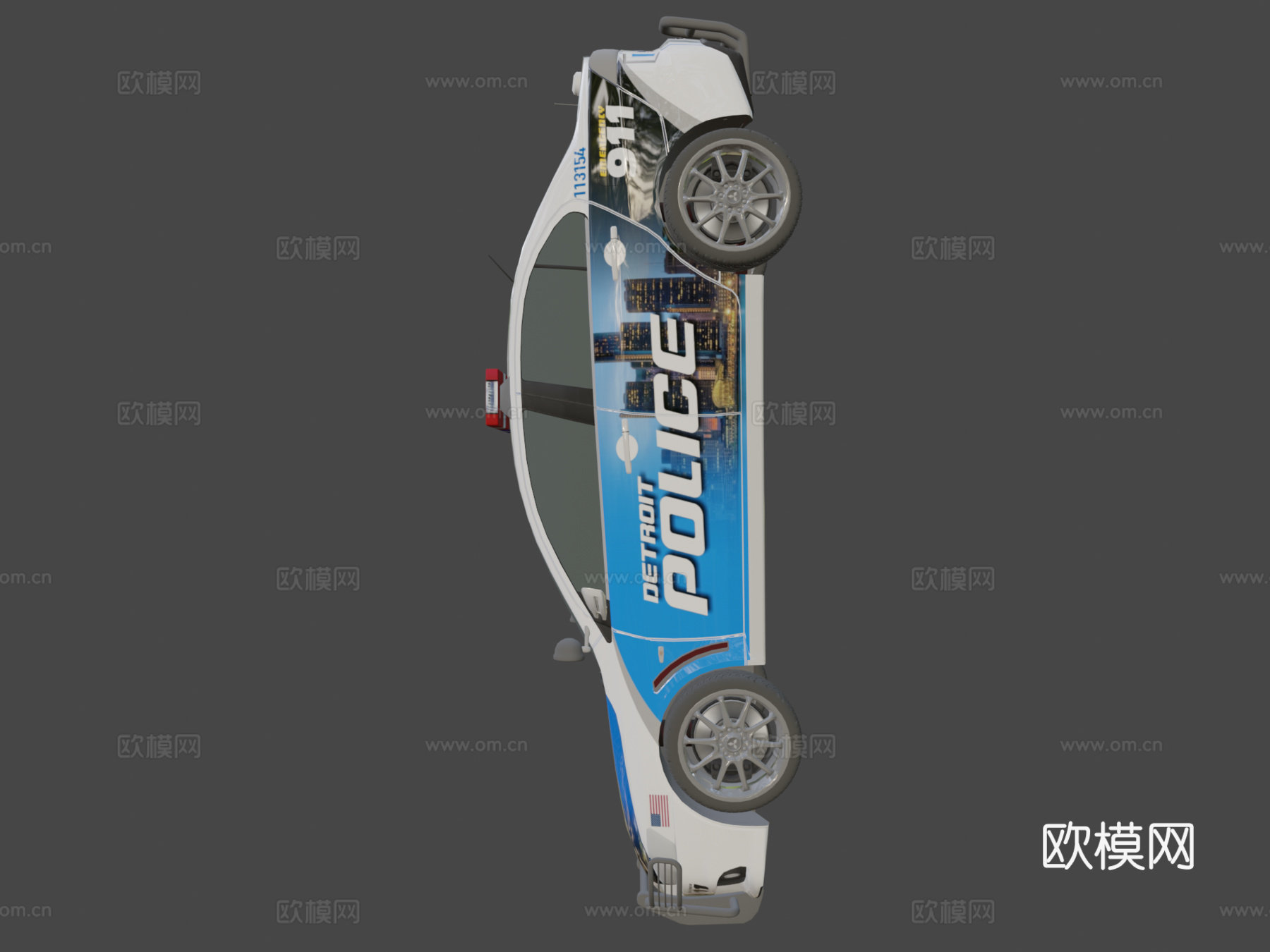 三菱蓝瑟Evolution底特律警车su模型