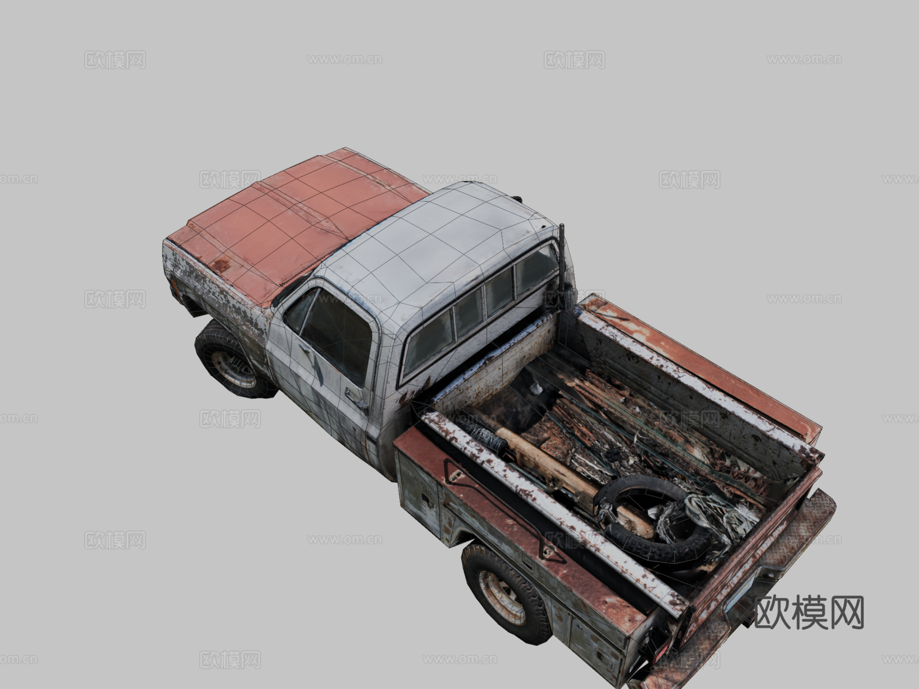 多功能卡车游戏就绪版本扫描su模型