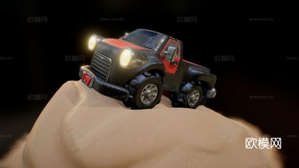 玩具皮卡车沙地更新su模型