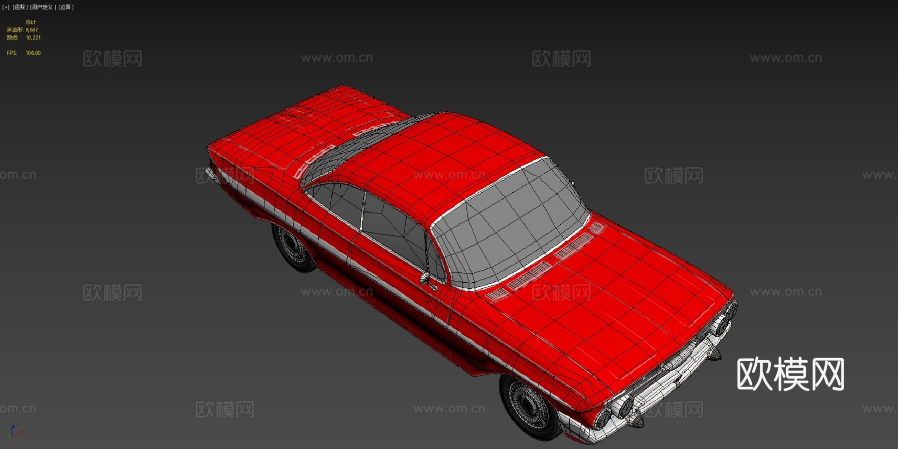 低多边形车雪佛兰英帕拉1961su模型