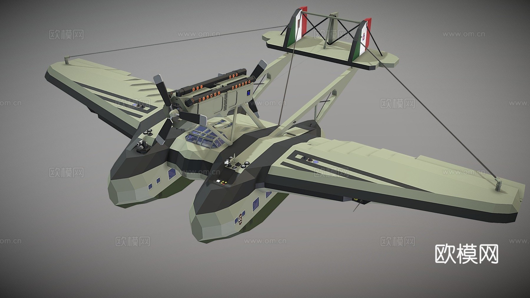 萨沃亚-马切蒂 S.55 风暴工厂su模型