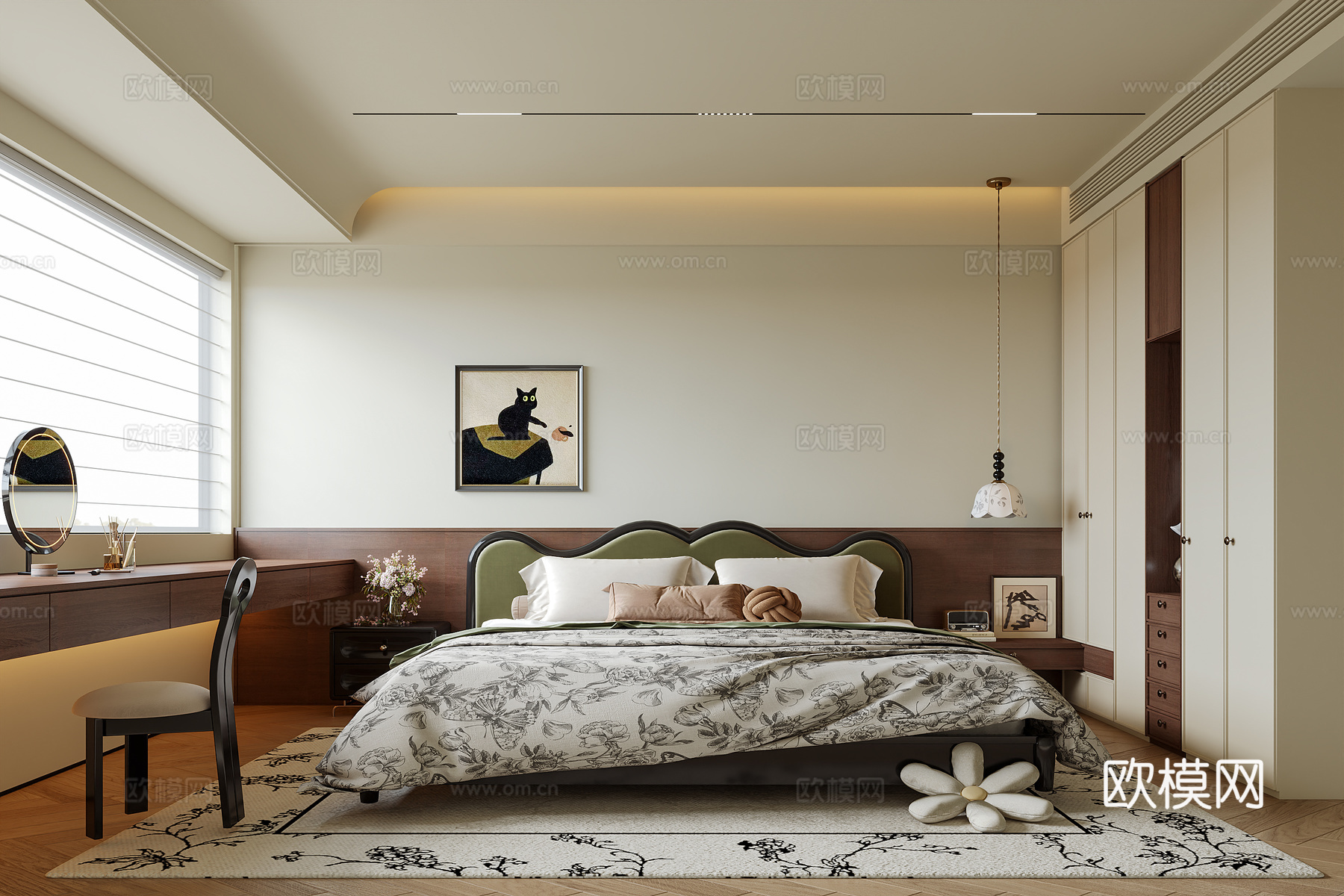 法式中古风卧室su模型