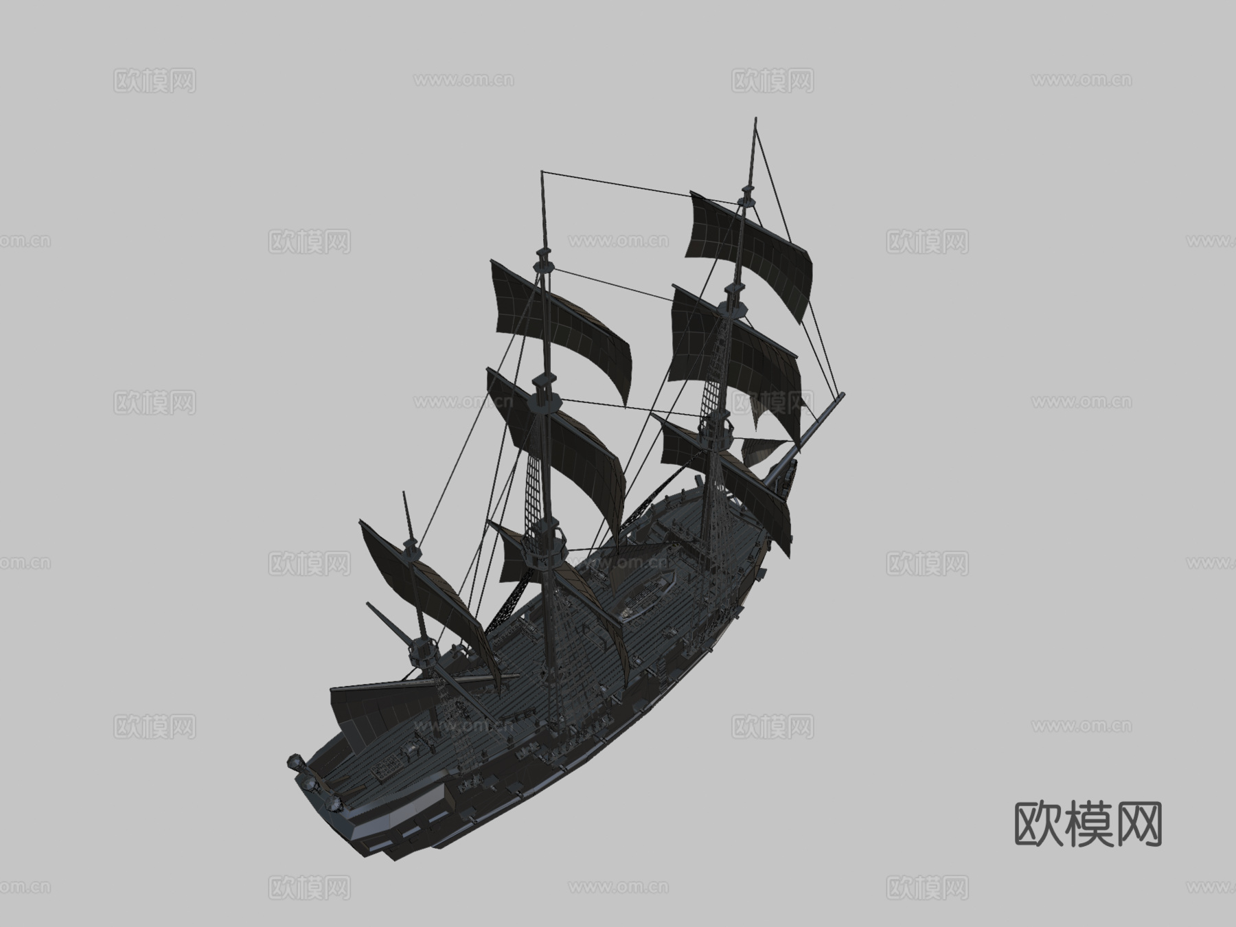 黑珍珠低多边形su模型