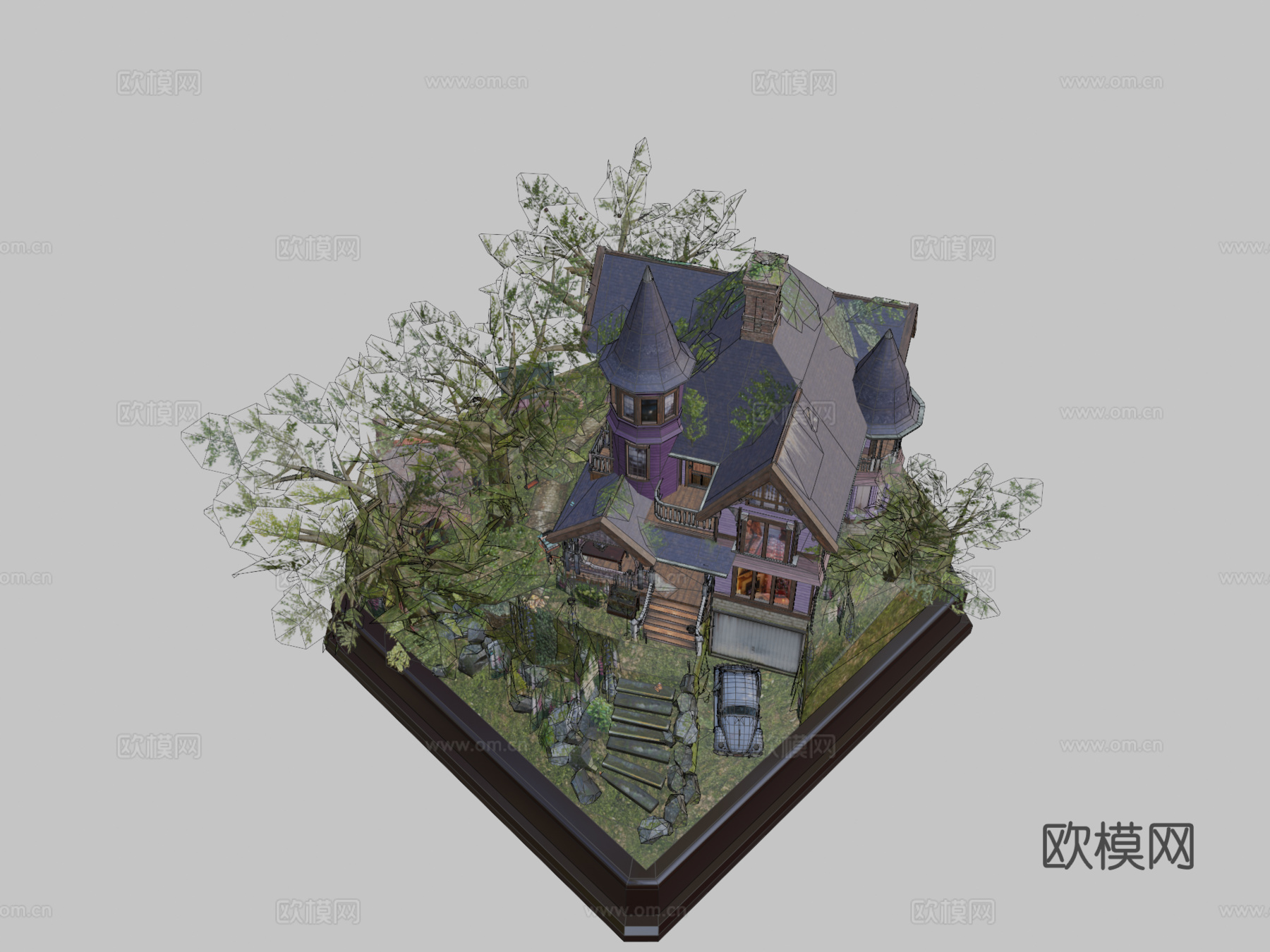 祖母花园立体模型DAE最终版su模型