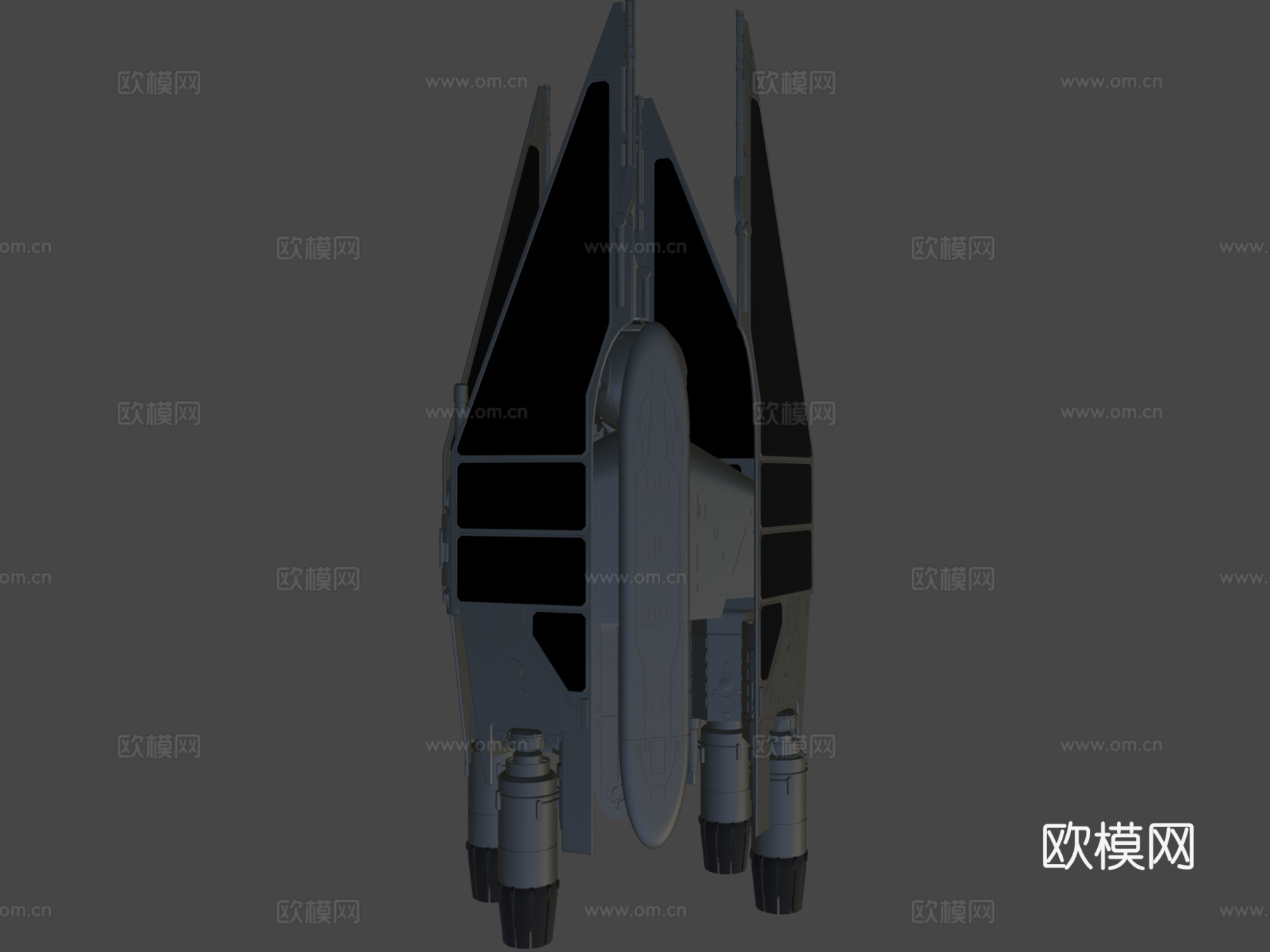 四台离子发动机战斗机su模型