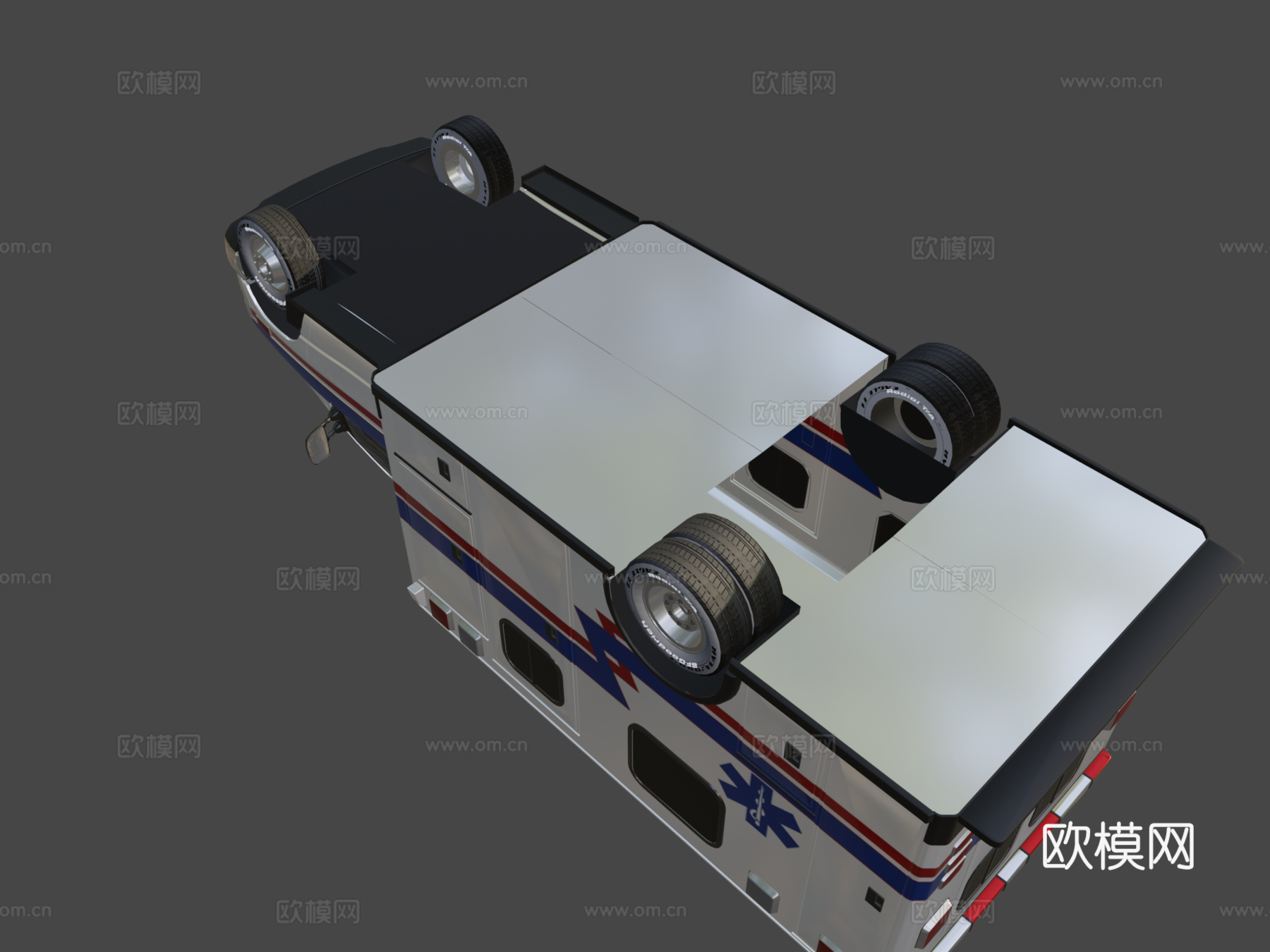 美国救护车低多边形su模型