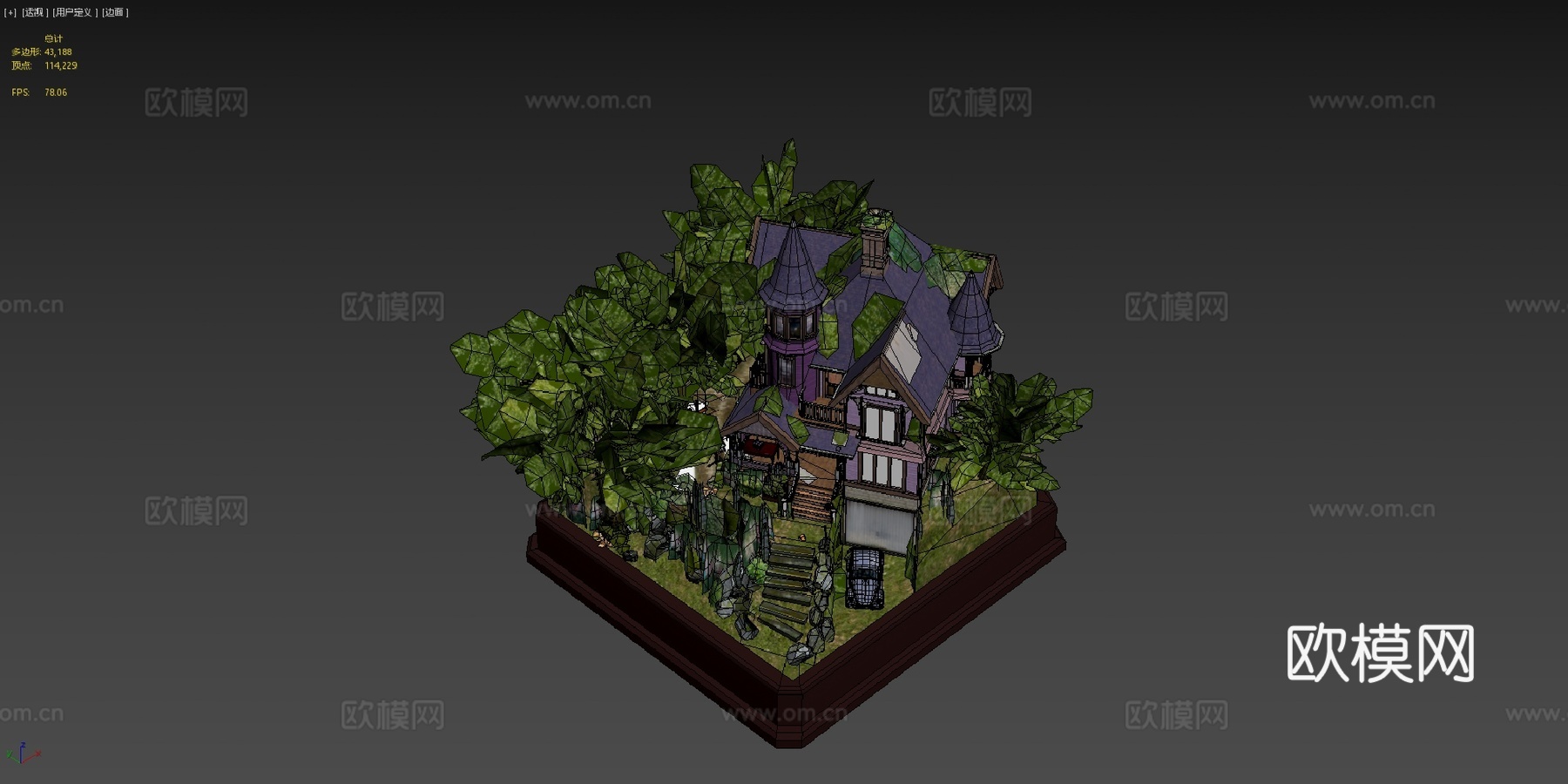 祖母花园立体模型DAE最终版su模型