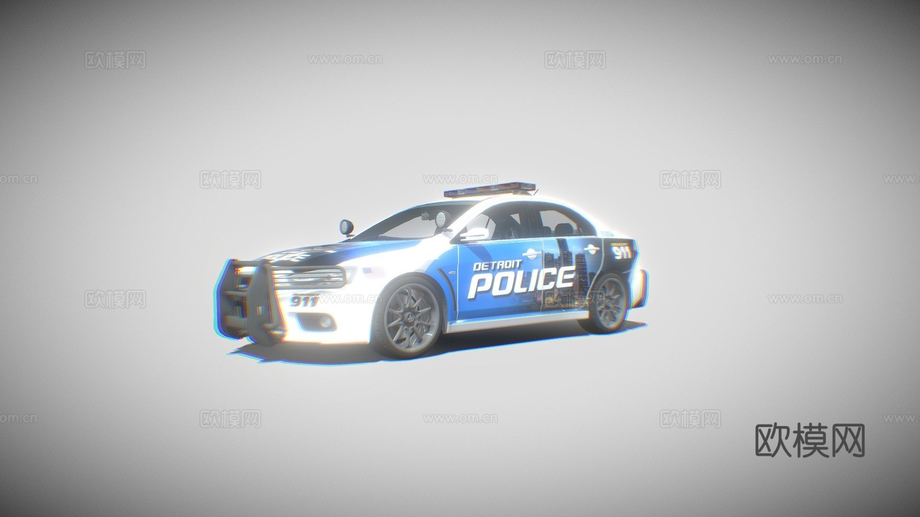 三菱蓝瑟Evolution底特律警车su模型