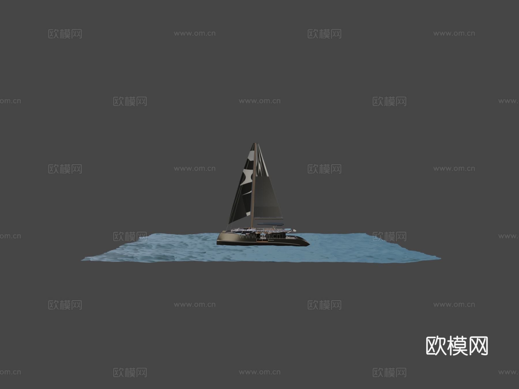 豪华双体游艇元宇宙烘焙版su模型