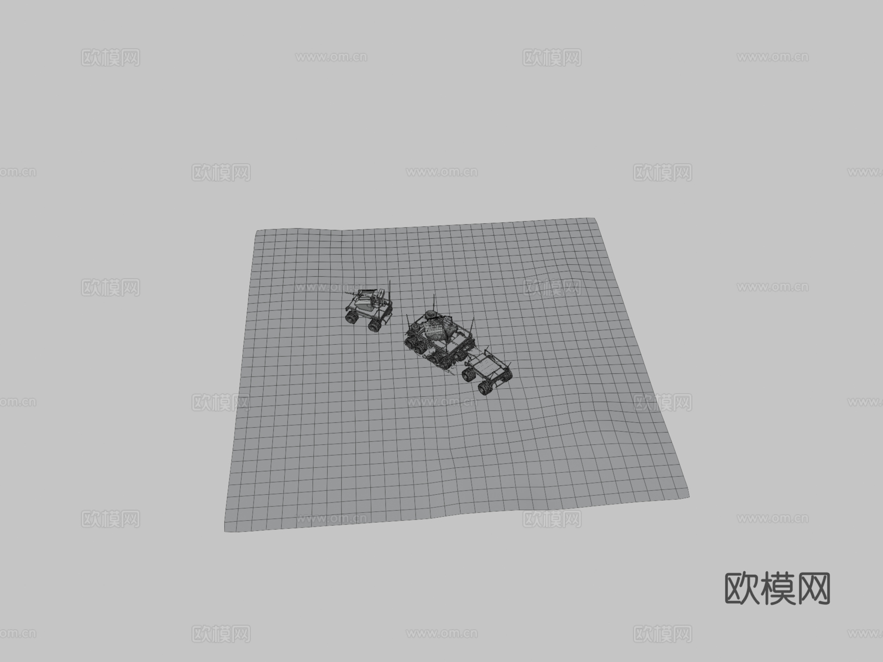 地面战斗无人机 机器人平台 炮塔su模型