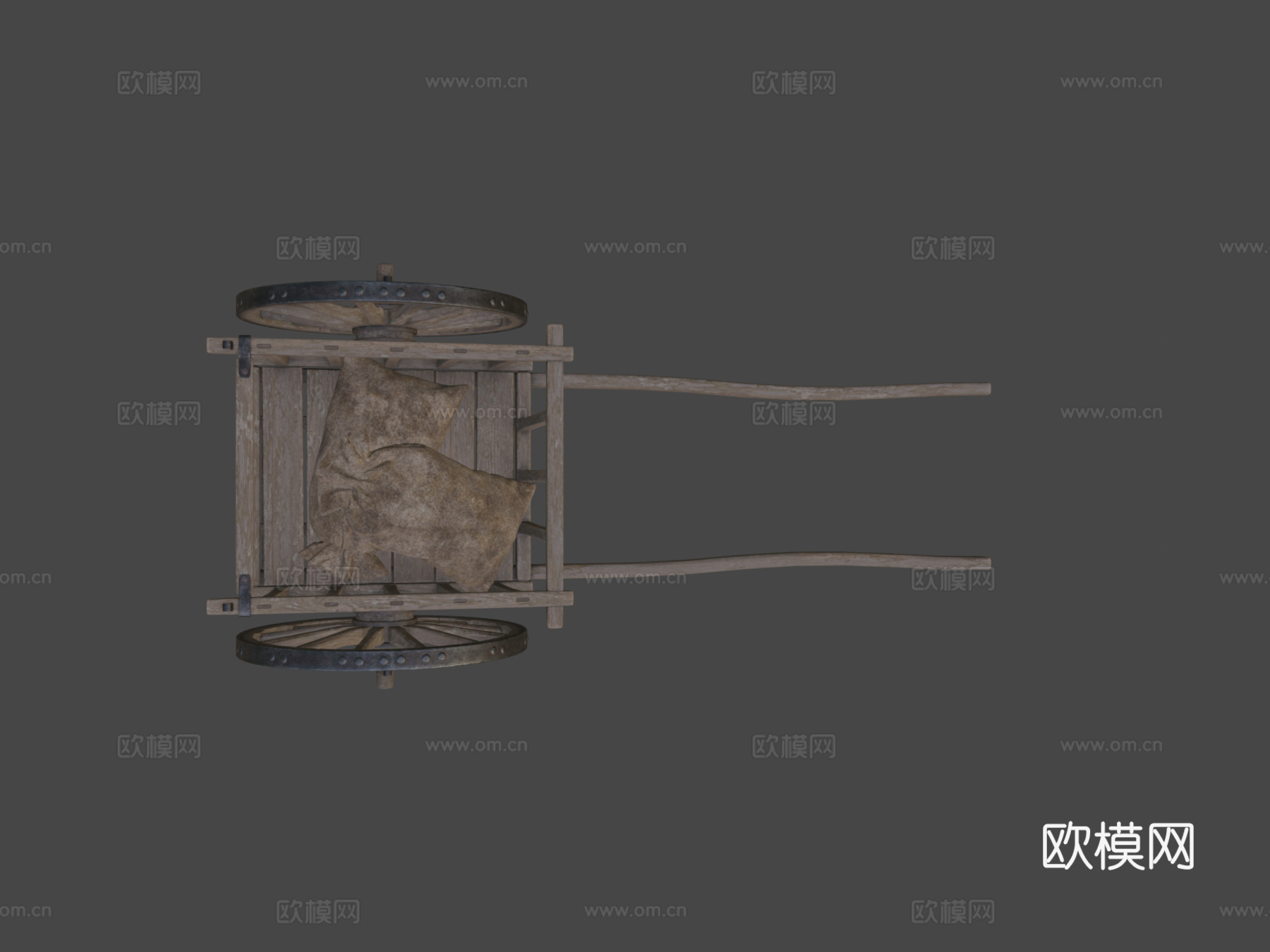 木制推车su模型