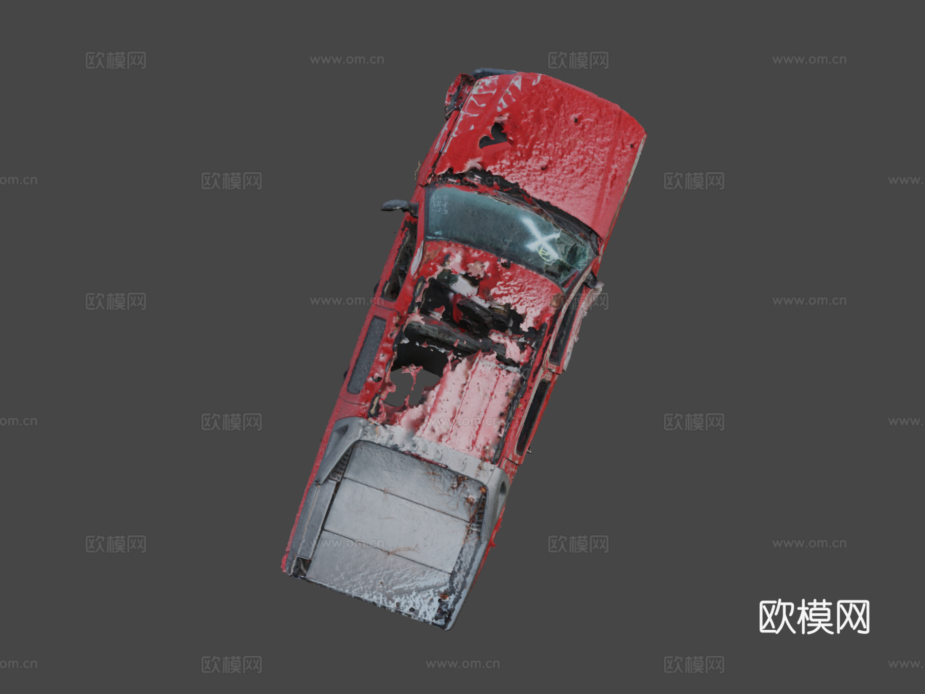 撞毁皮卡原始扫描su模型