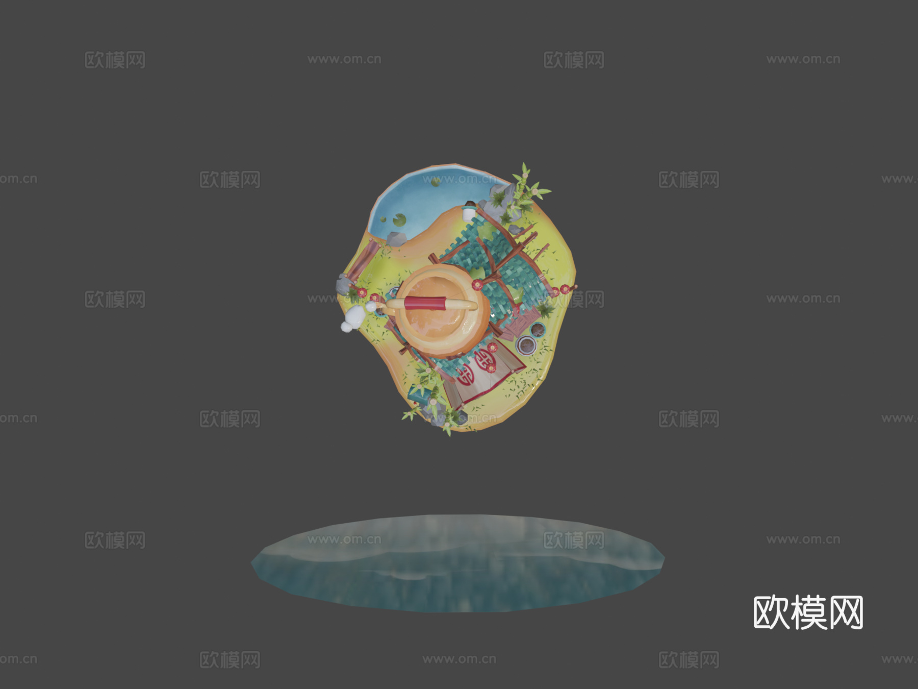 中国旅行茶铺su模型