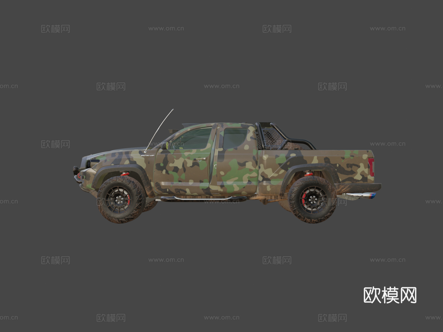 低多边形 通用 皮卡 军队su模型