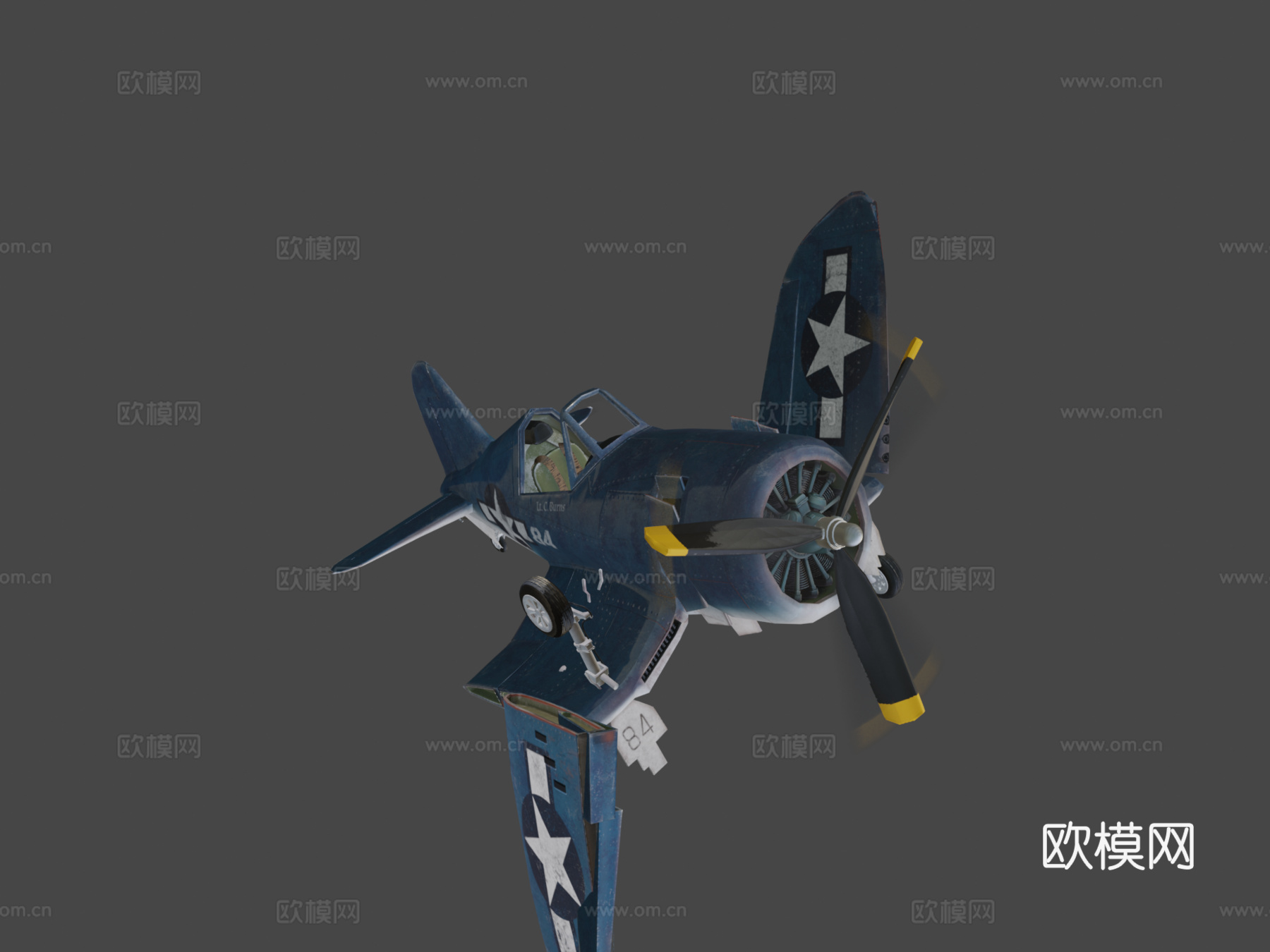 沃特F4U海盗式战斗机su模型