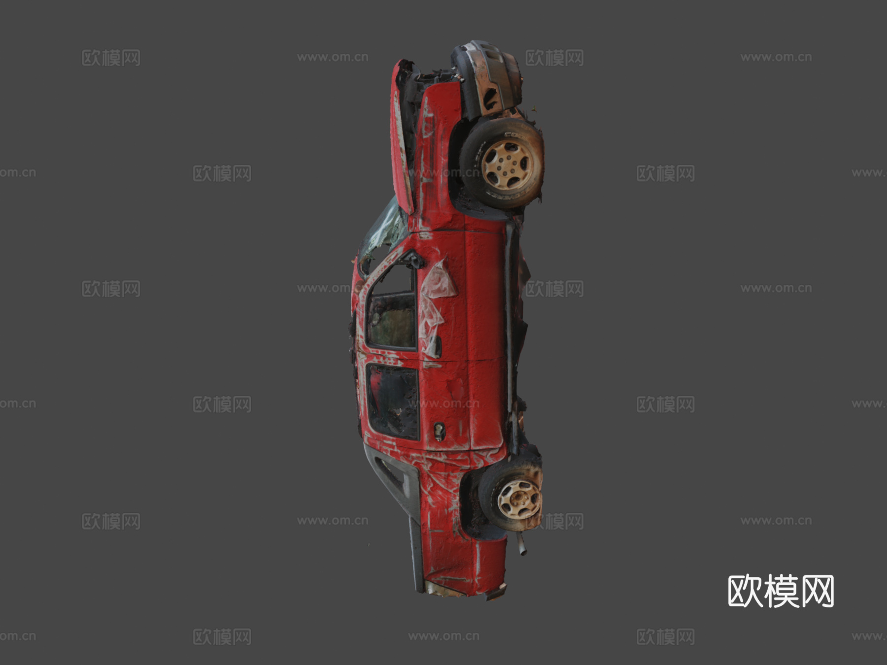 撞毁皮卡原始扫描su模型