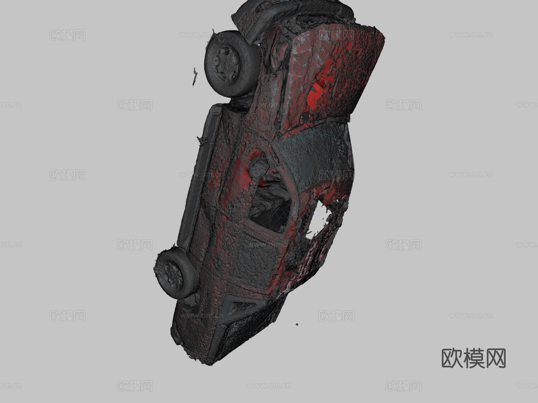 撞毁皮卡原始扫描su模型