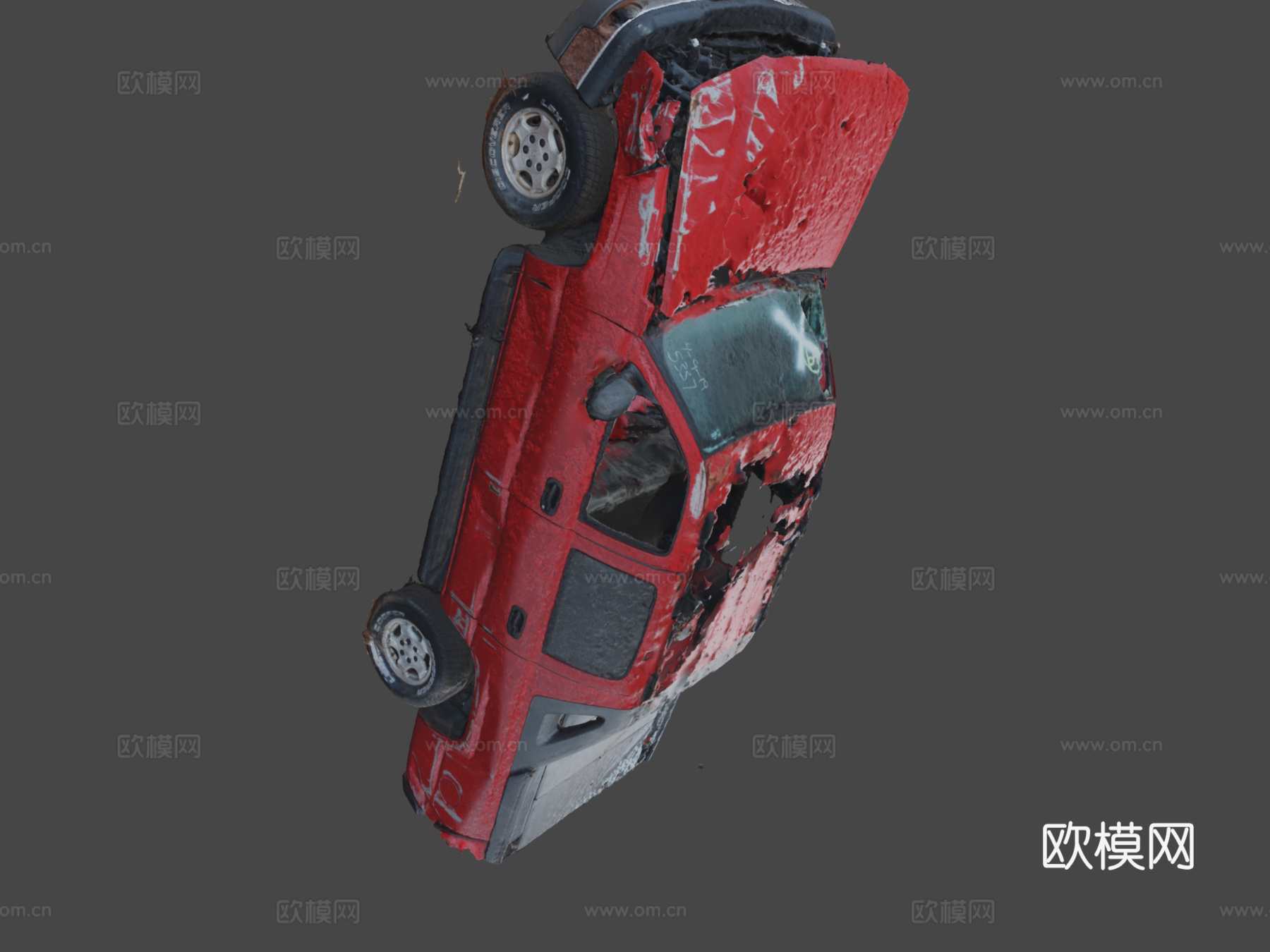 撞毁皮卡原始扫描su模型