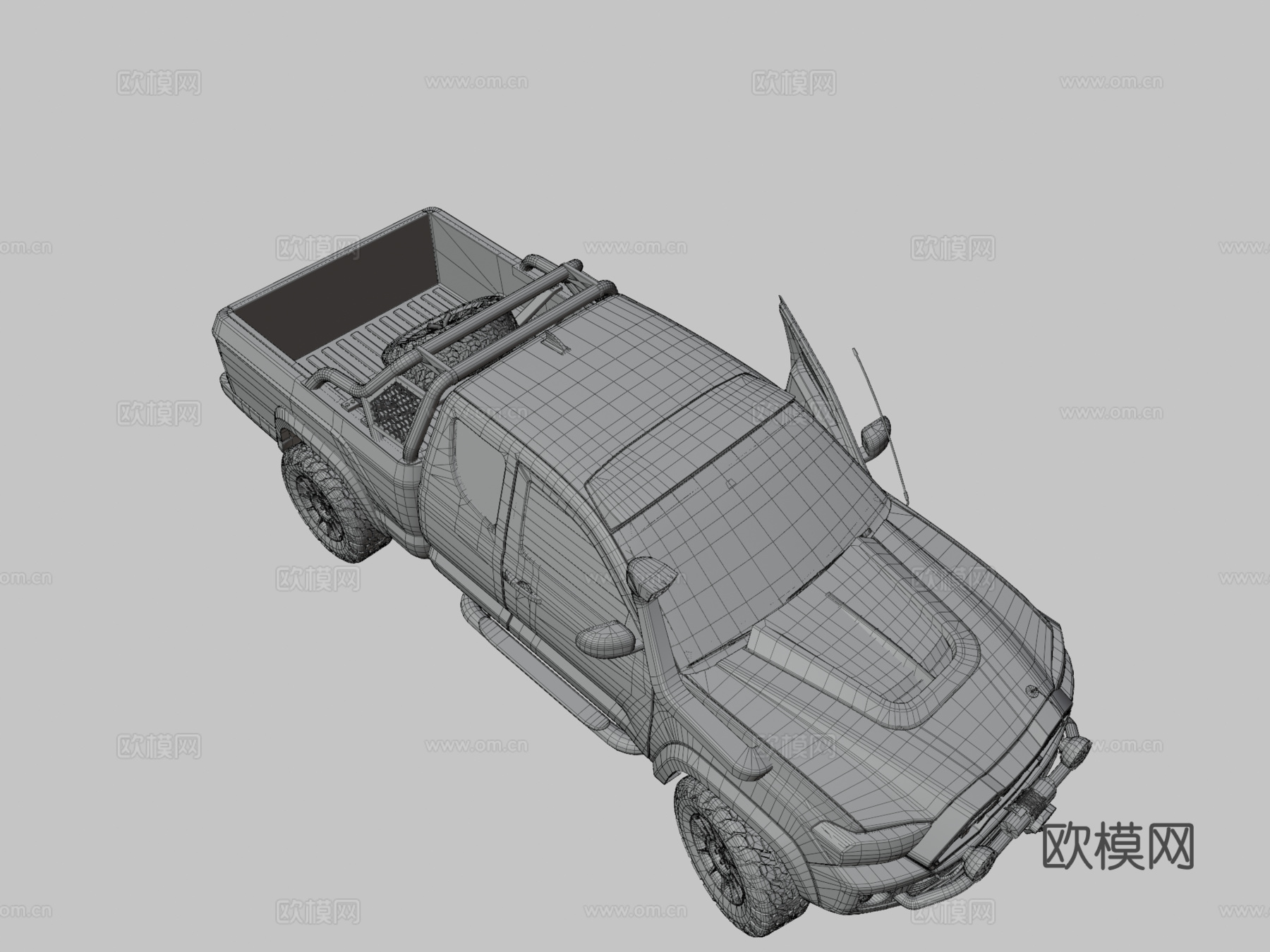 低多边形 通用 皮卡 军队su模型
