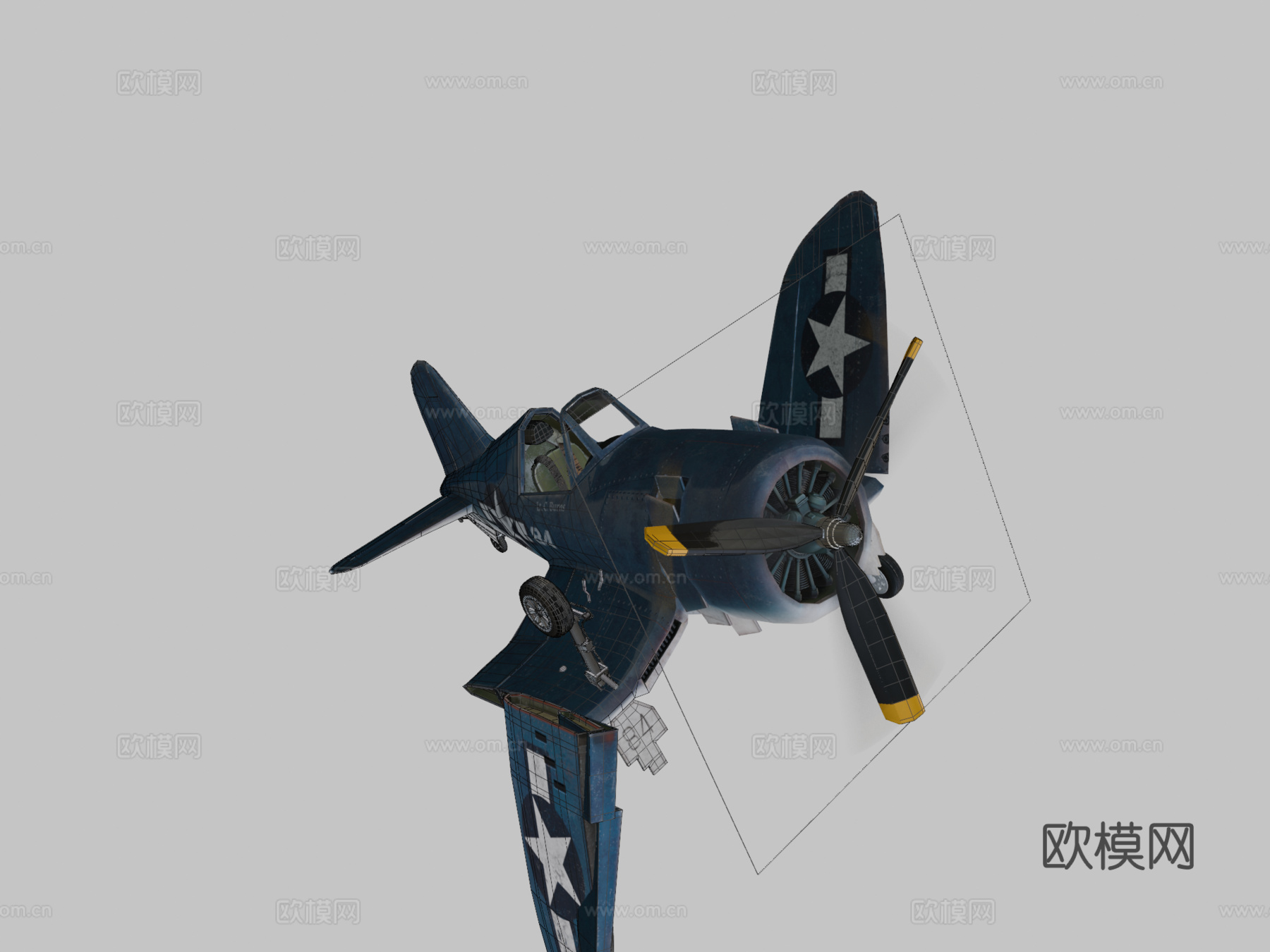 沃特F4U海盗式战斗机su模型