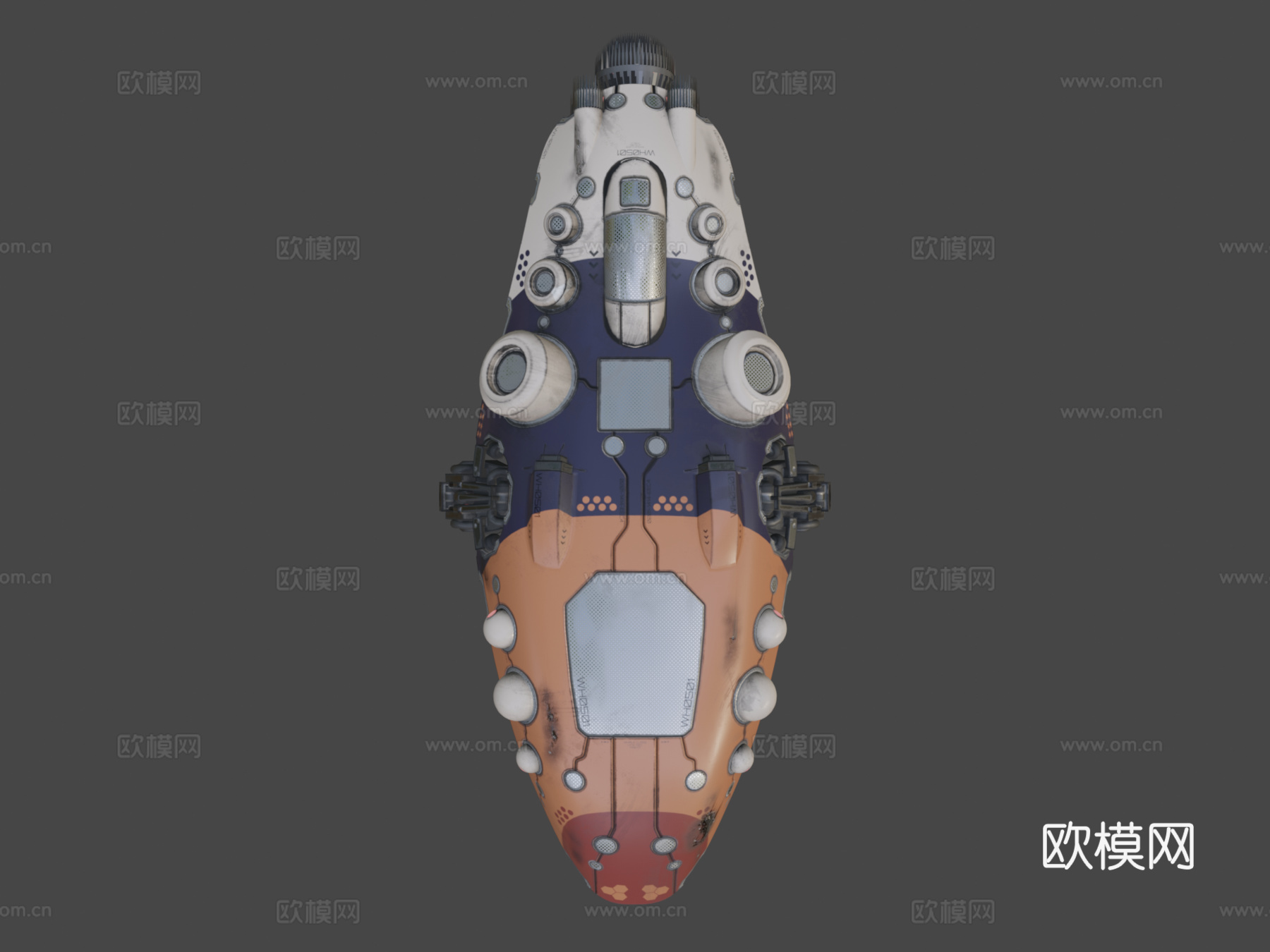 科幻飞船 WH0501 替代颜色su模型