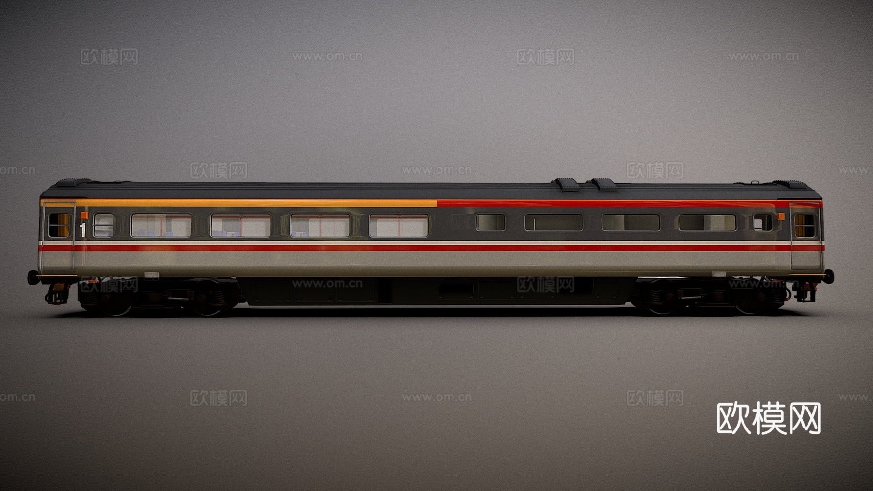 火车标记3英国铁路燕子涂装餐车su模型