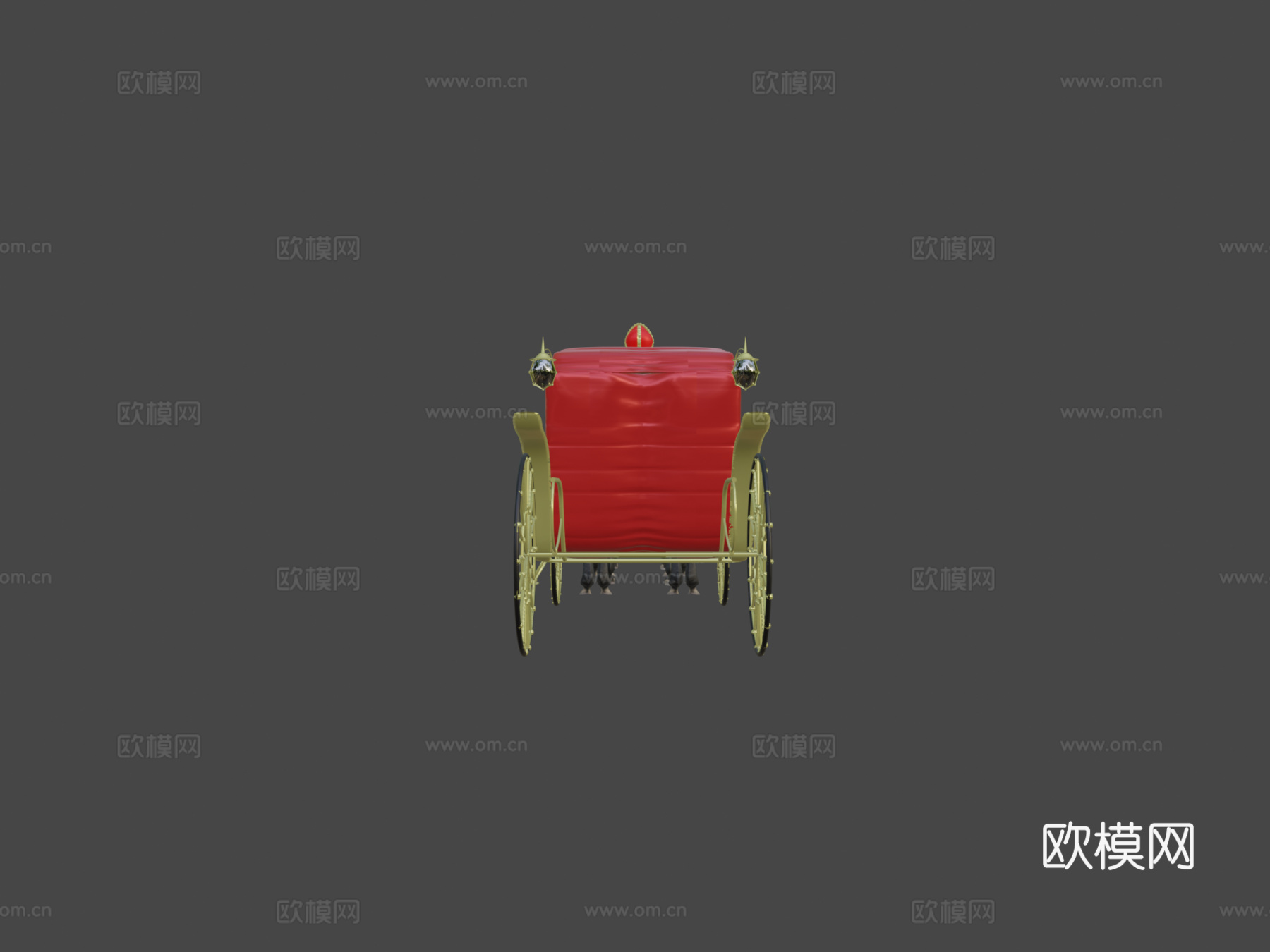 四马 马车 低多边形su模型