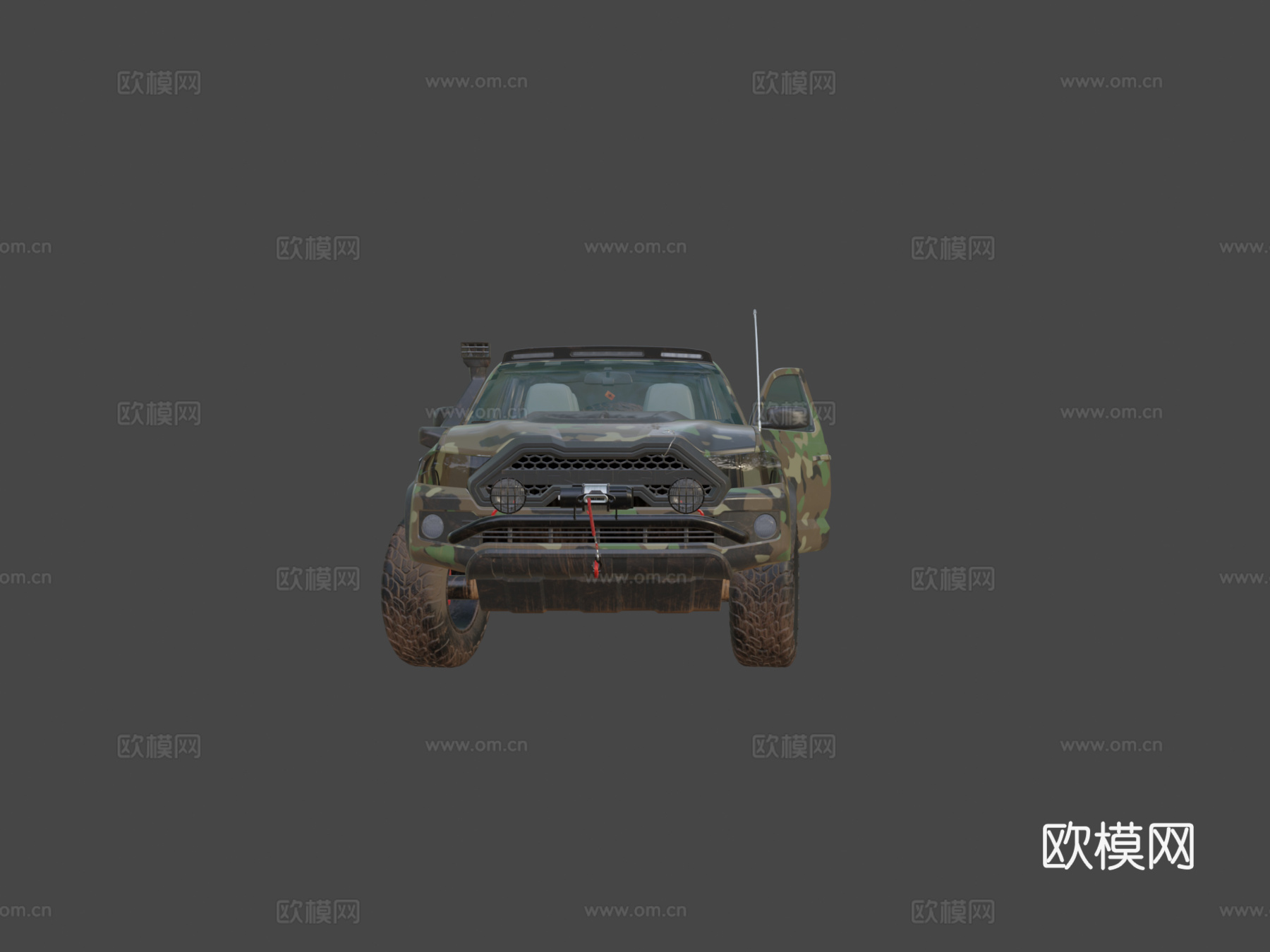 低多边形 通用 皮卡 军队su模型