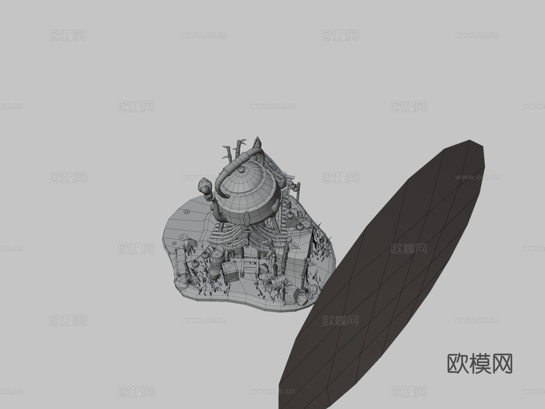 中国旅行茶铺su模型