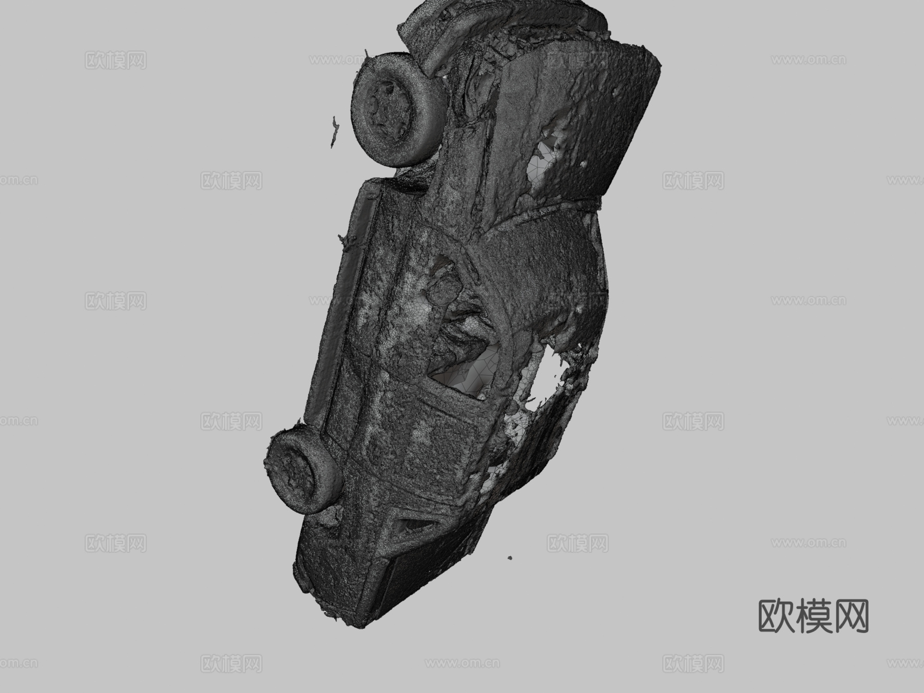 撞毁皮卡原始扫描su模型